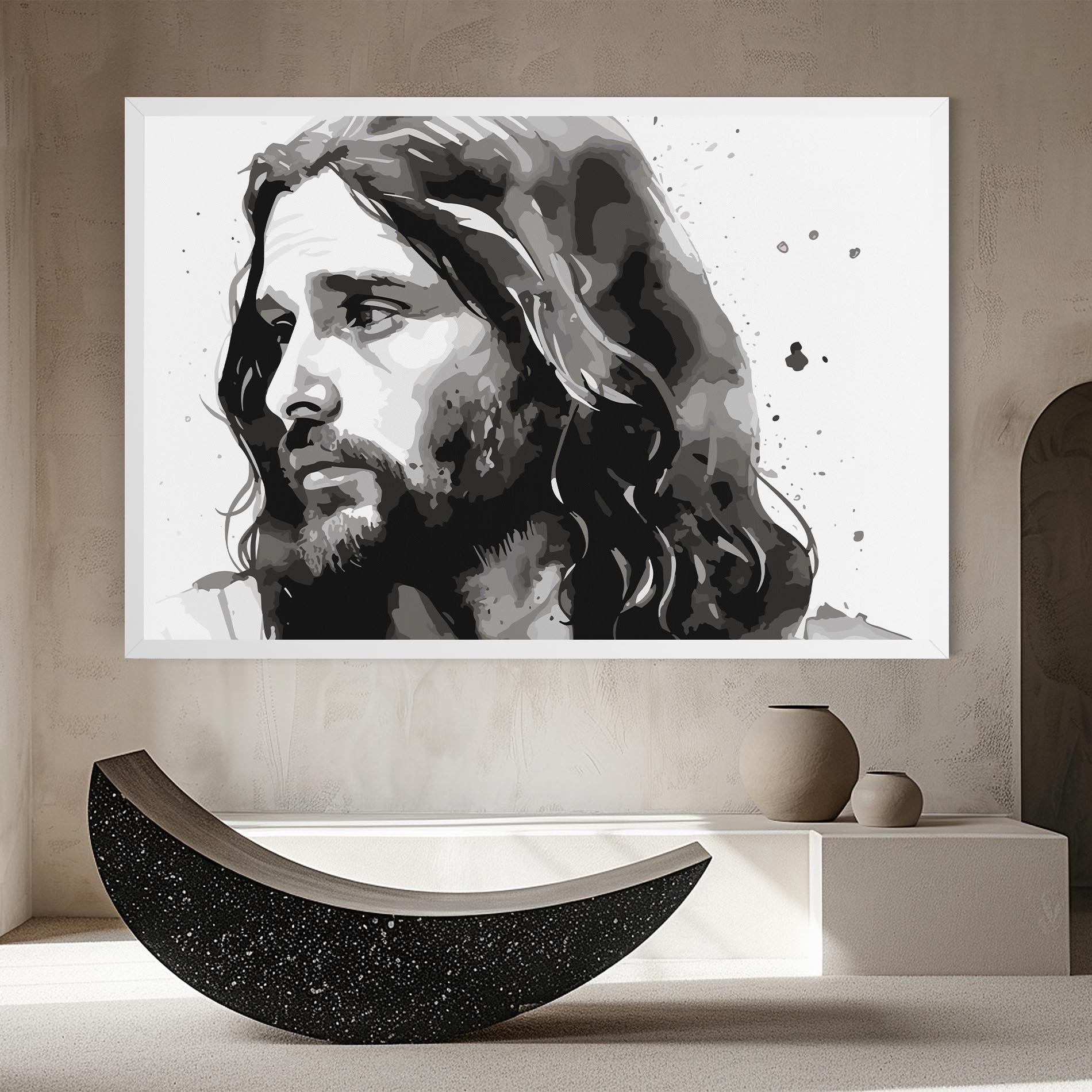 Leinwandbild Jesus Watercolor mockup 8
