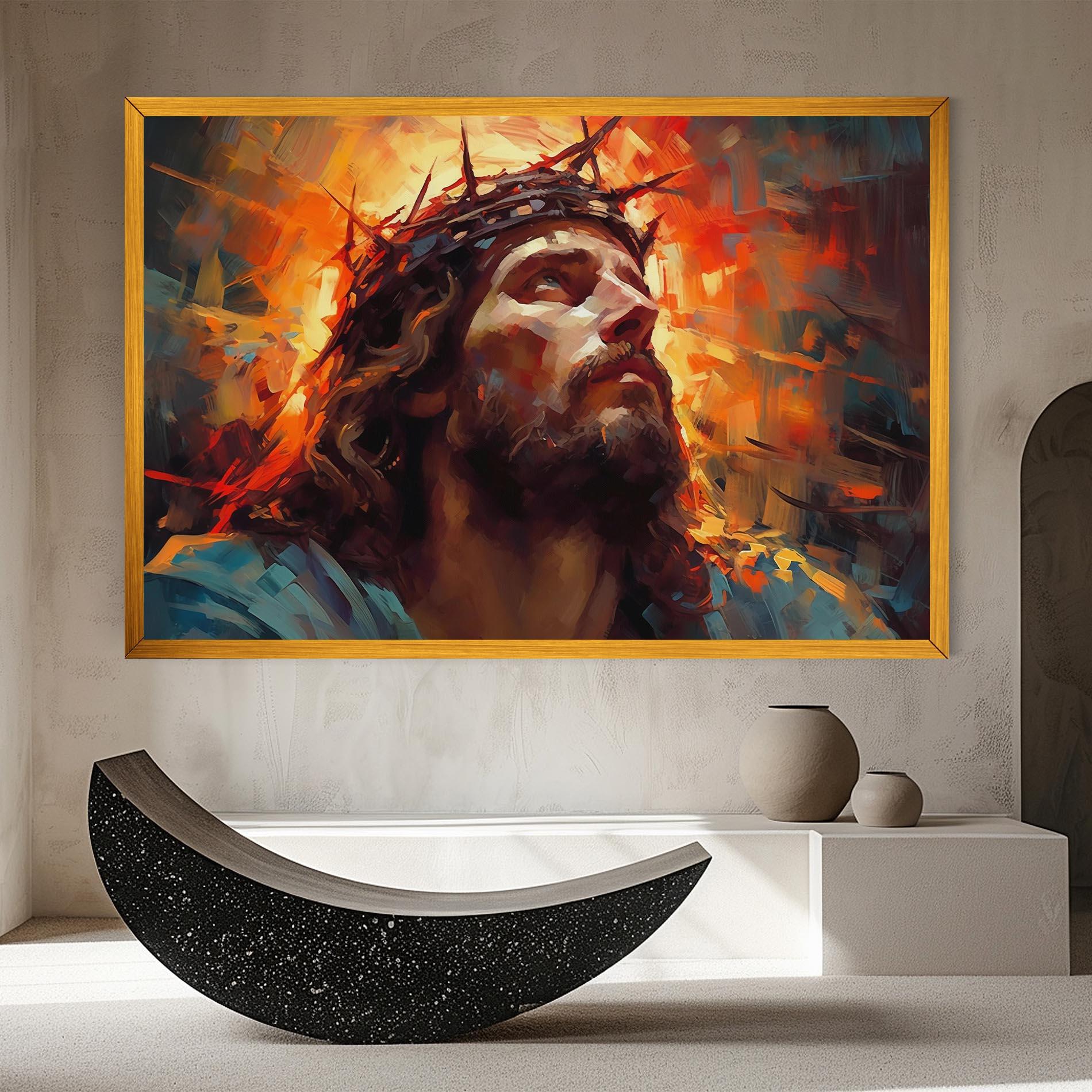 Leinwandbild Jesus Crown Light mockup 8