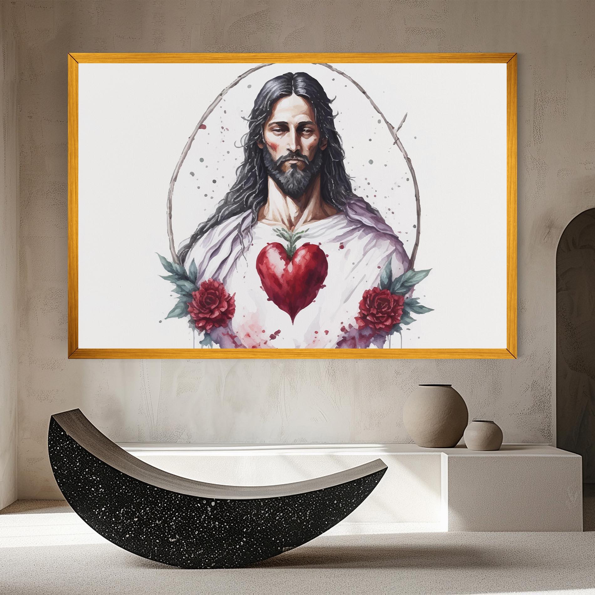 Leinwandbild Jesus Heart mockup 8