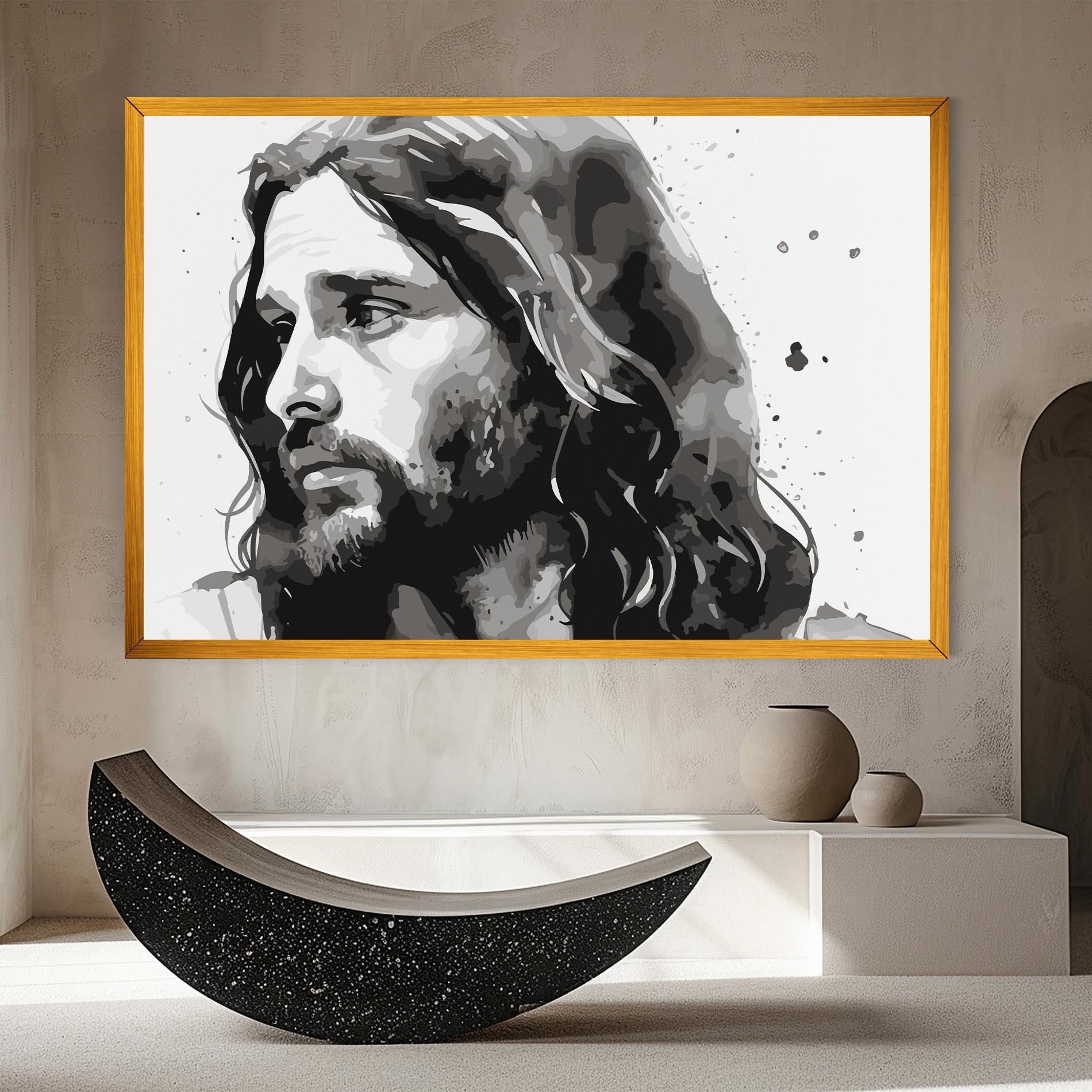 Leinwandbild Jesus Watercolor mockup 8