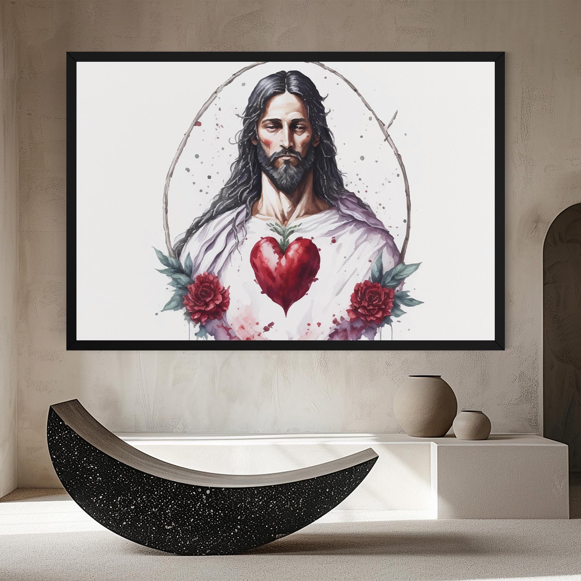 Leinwandbild Jesus Heart mockup 8