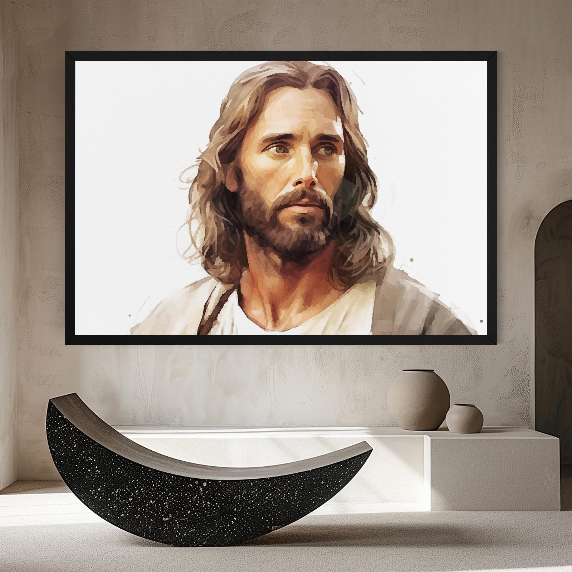 Leinwandbild Jesus Long Hair mockup 8