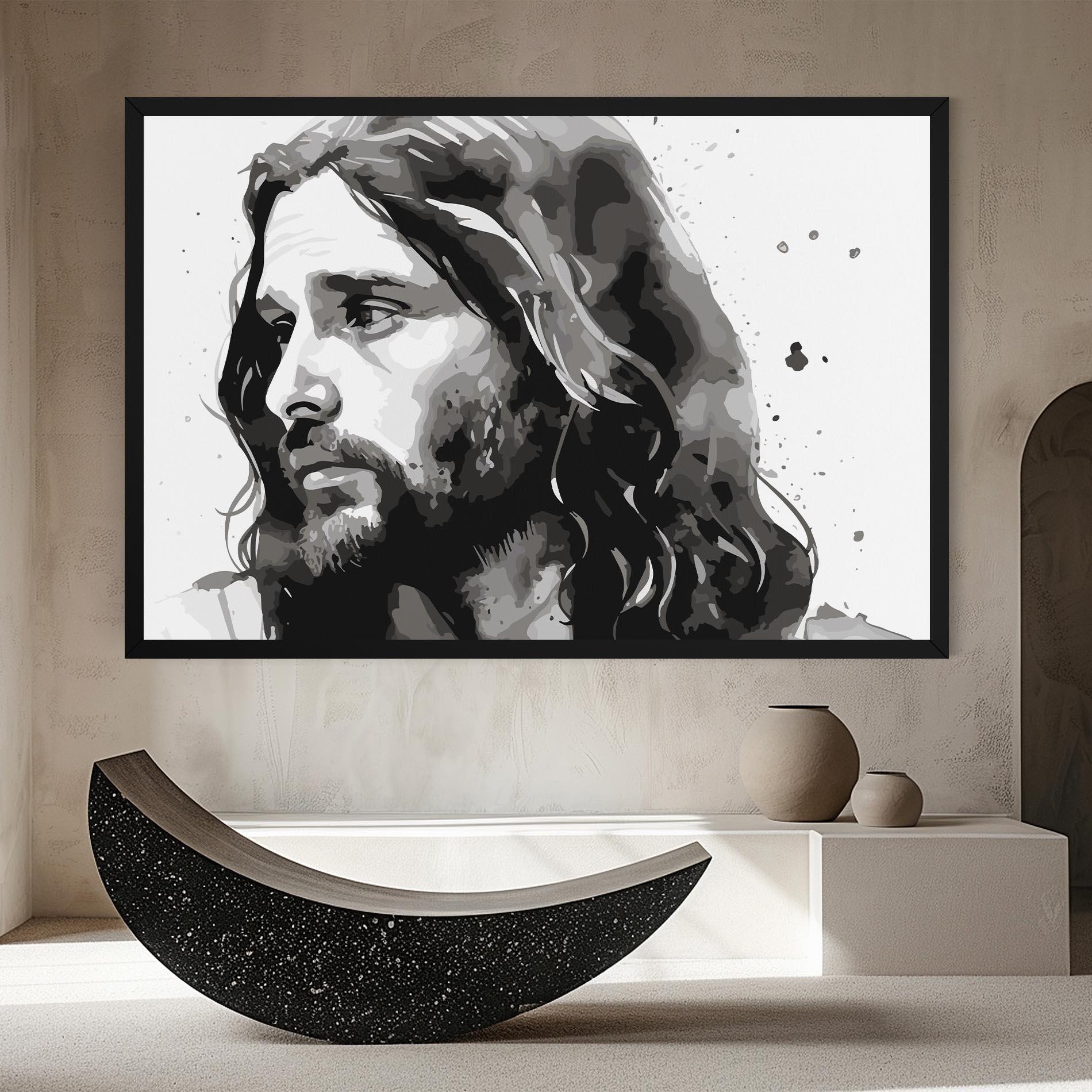 Leinwandbild Jesus Watercolor mockup 8