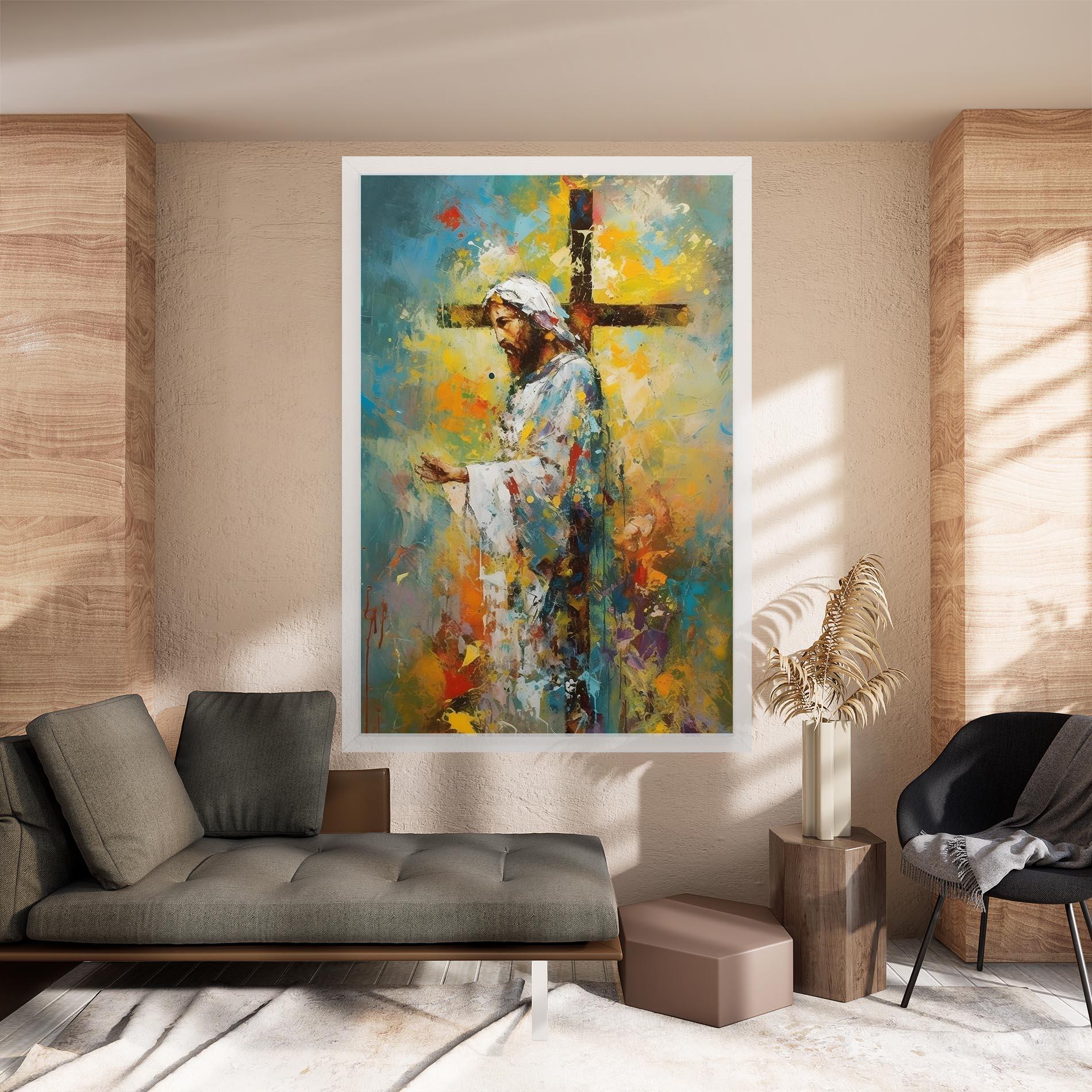 Leinwandbild Christ Art Painting mockup 8