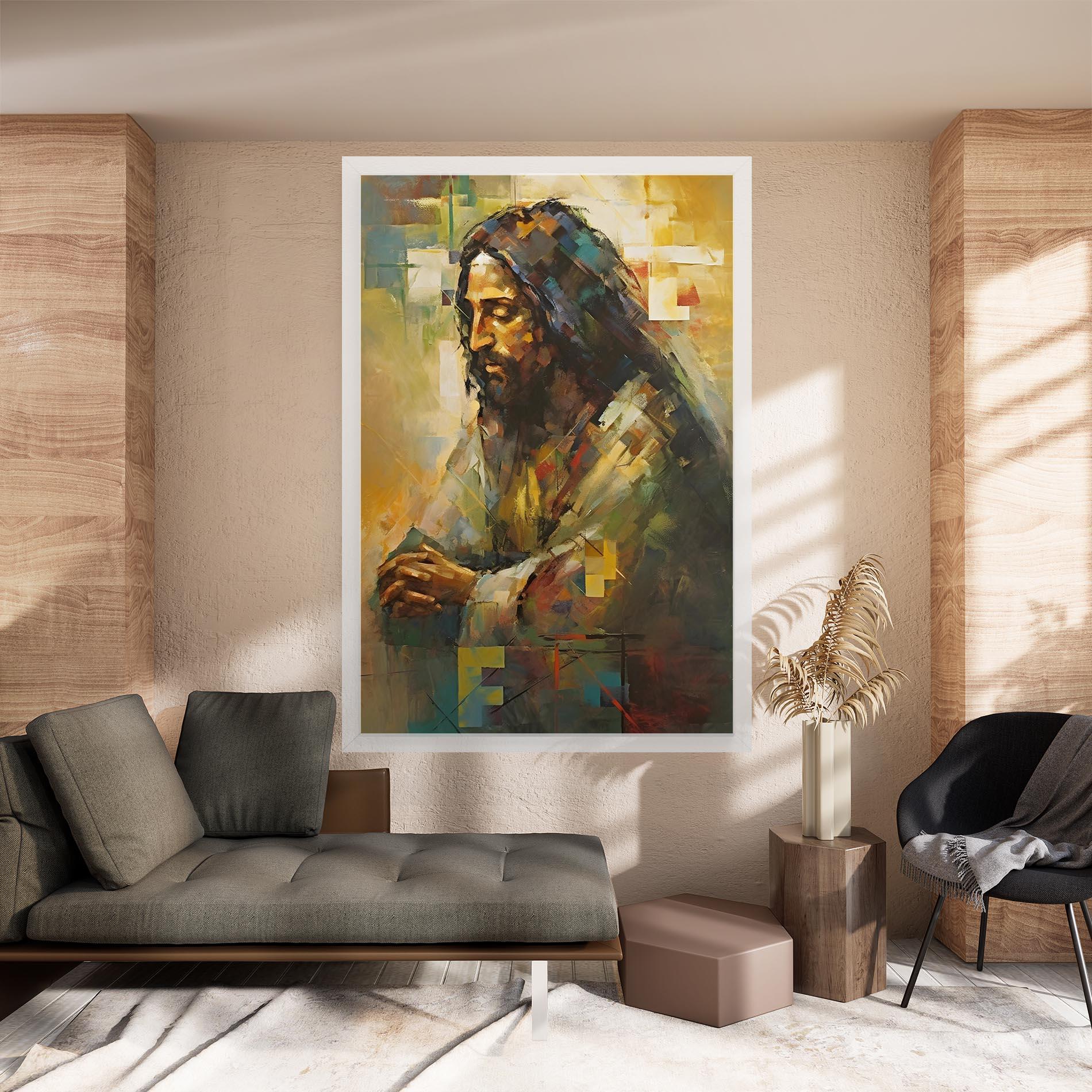 Leinwandbild Christ Painting Art mockup 8