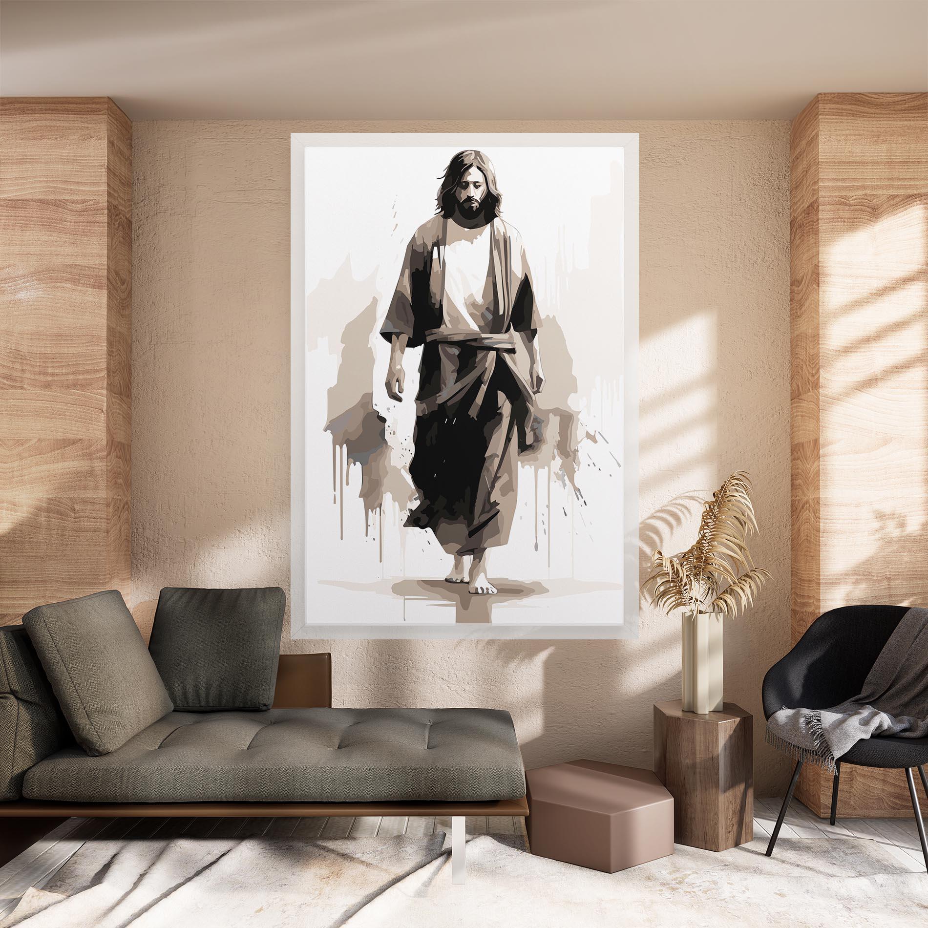 Leinwandbild Cream Art Jesus mockup 8