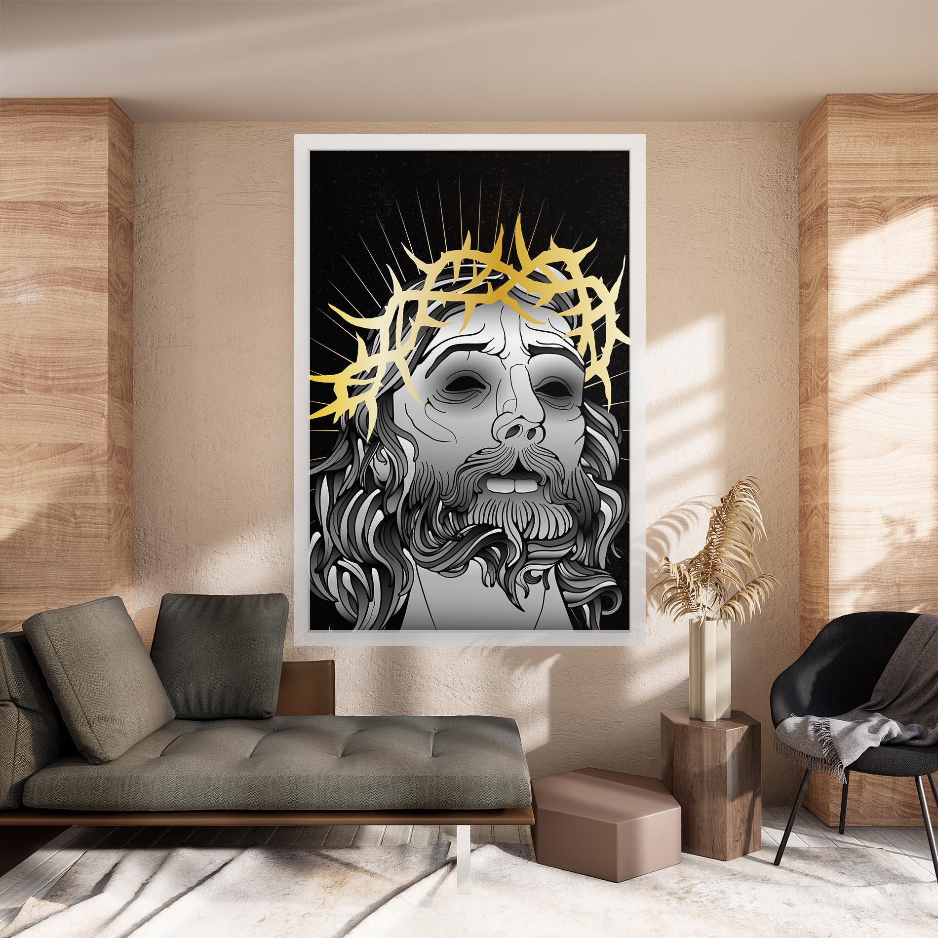Leinwandbild Gold Christ mockup 8
