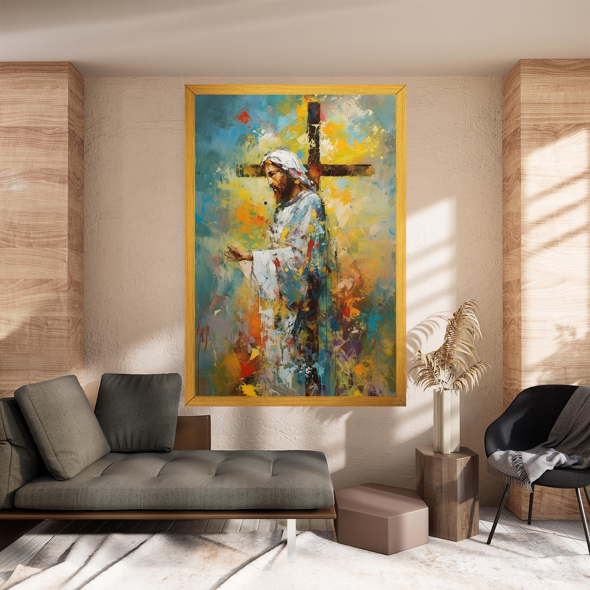 Leinwandbild Christ Art Painting mockup 8