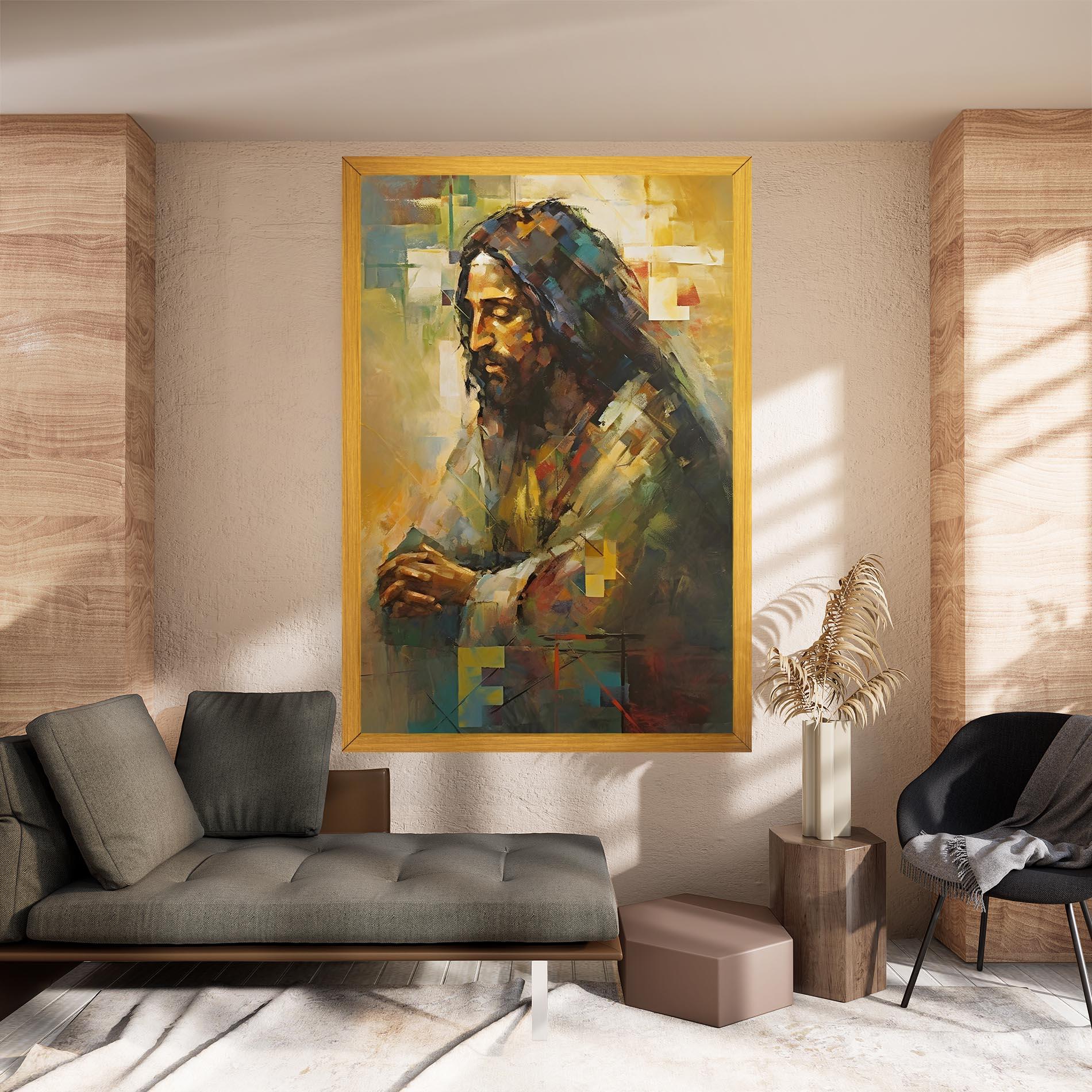 Leinwandbild Christ Painting Art mockup 8