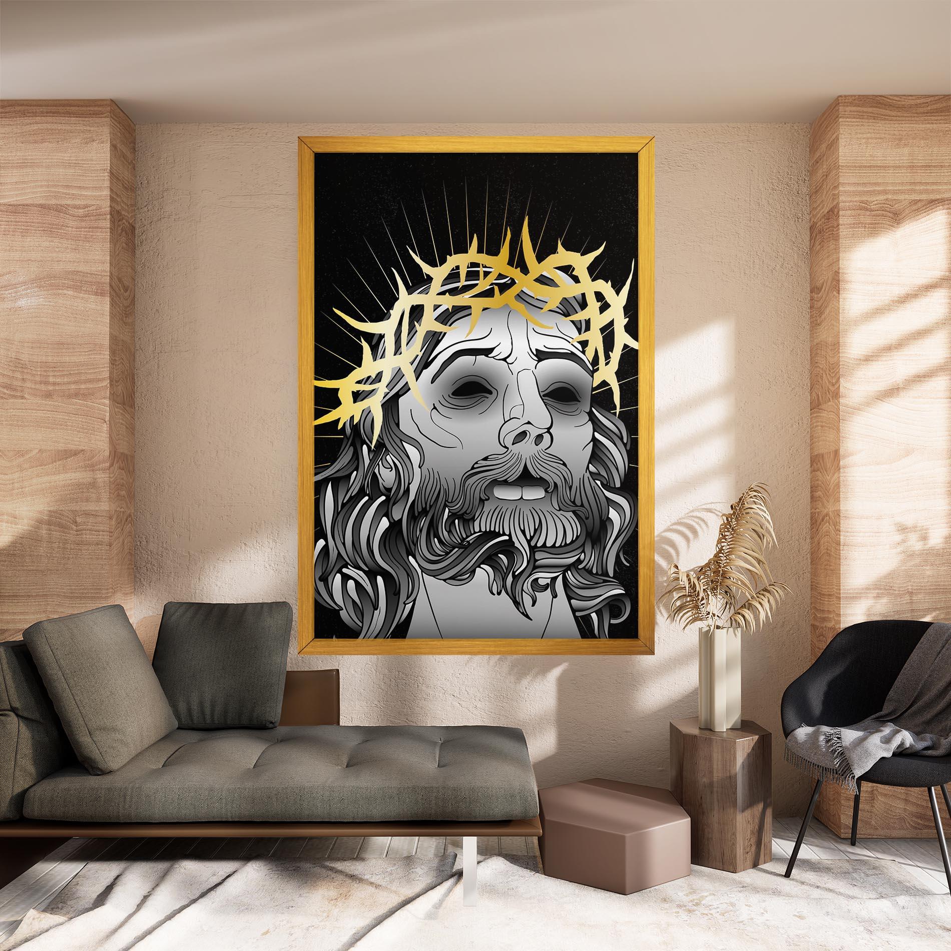 Leinwandbild Gold Christ mockup 8