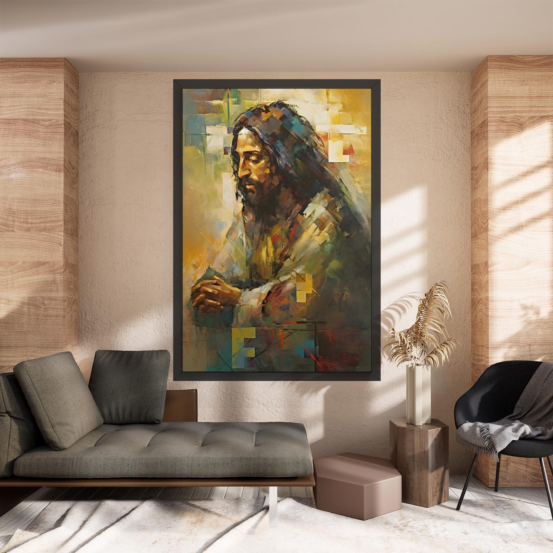 Leinwandbild Christ Painting Art mockup 8