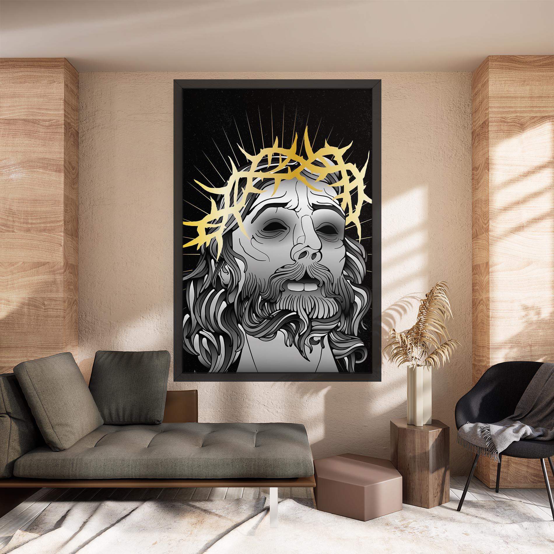 Leinwandbild Gold Christ mockup 8