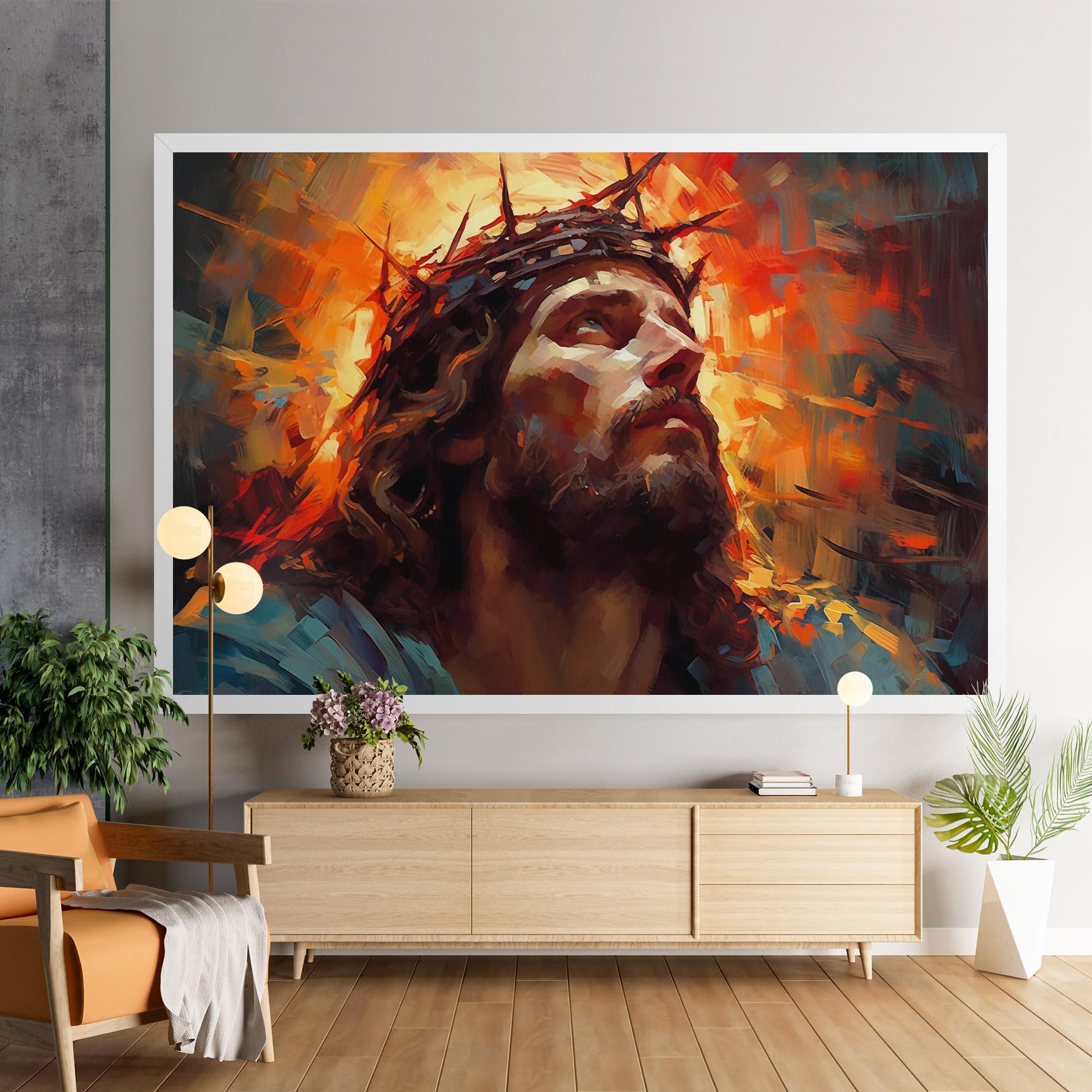 Leinwandbild Jesus Crown Light mockup 9