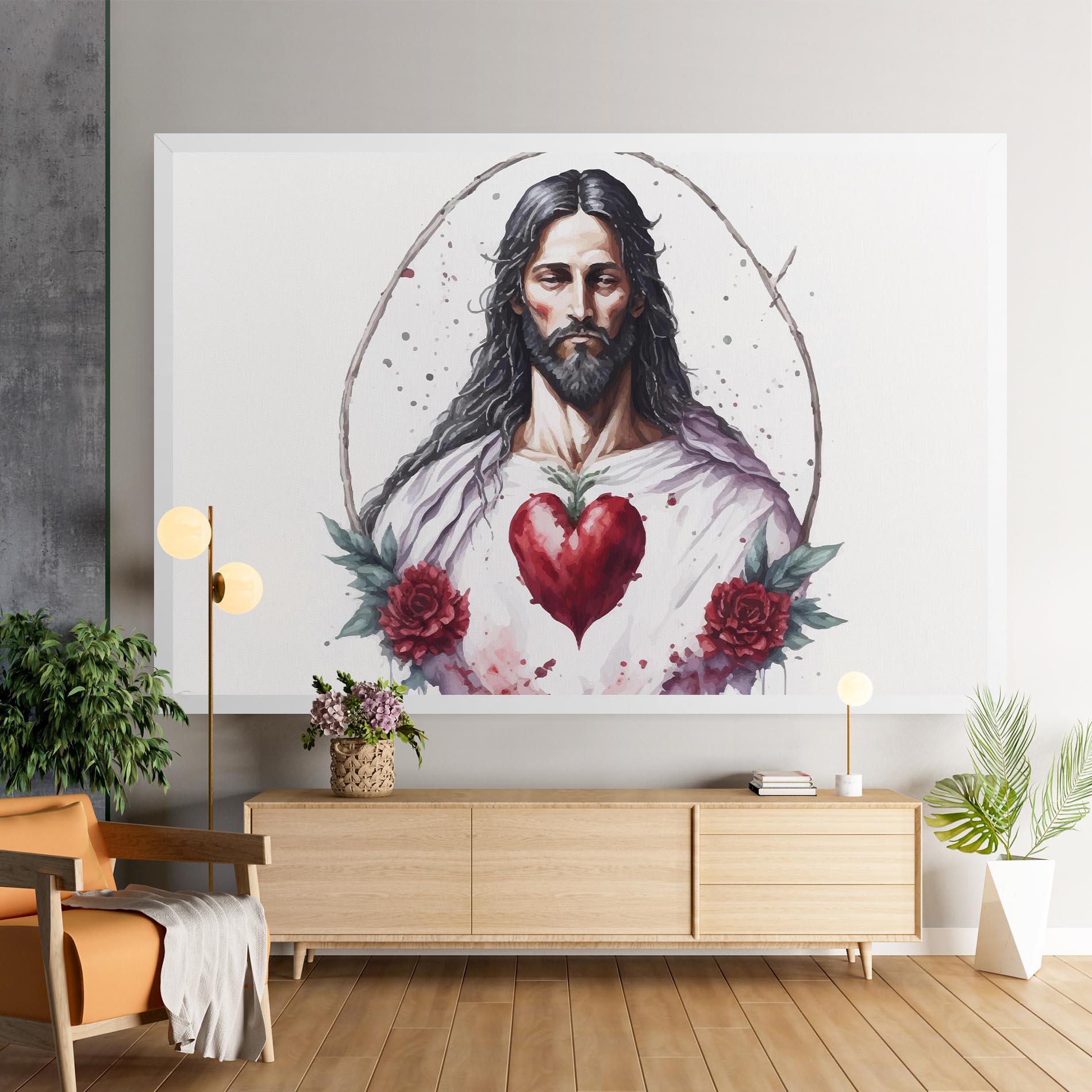 Leinwandbild Jesus Heart mockup 9