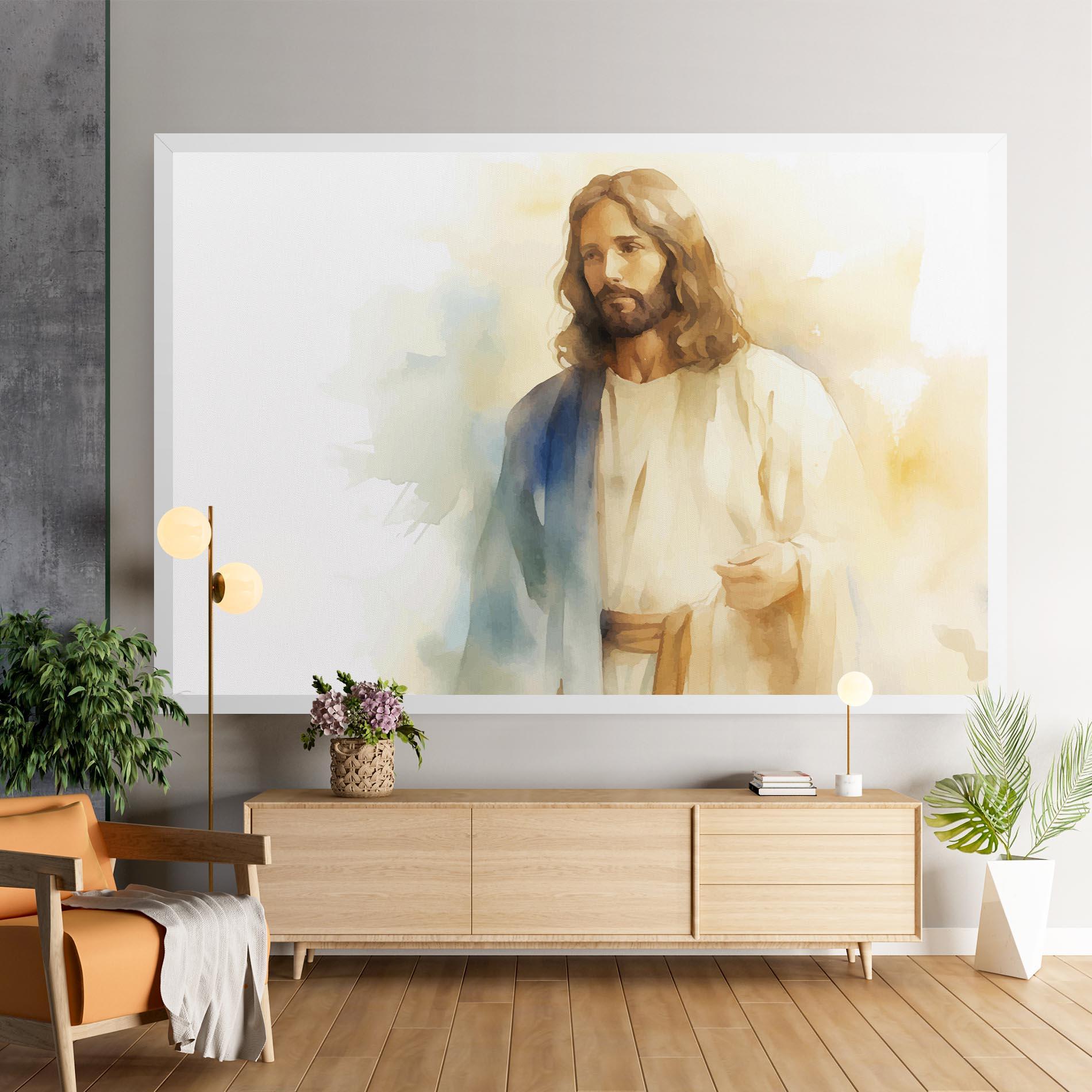 Leinwandbild Jesus Light Art mockup 9