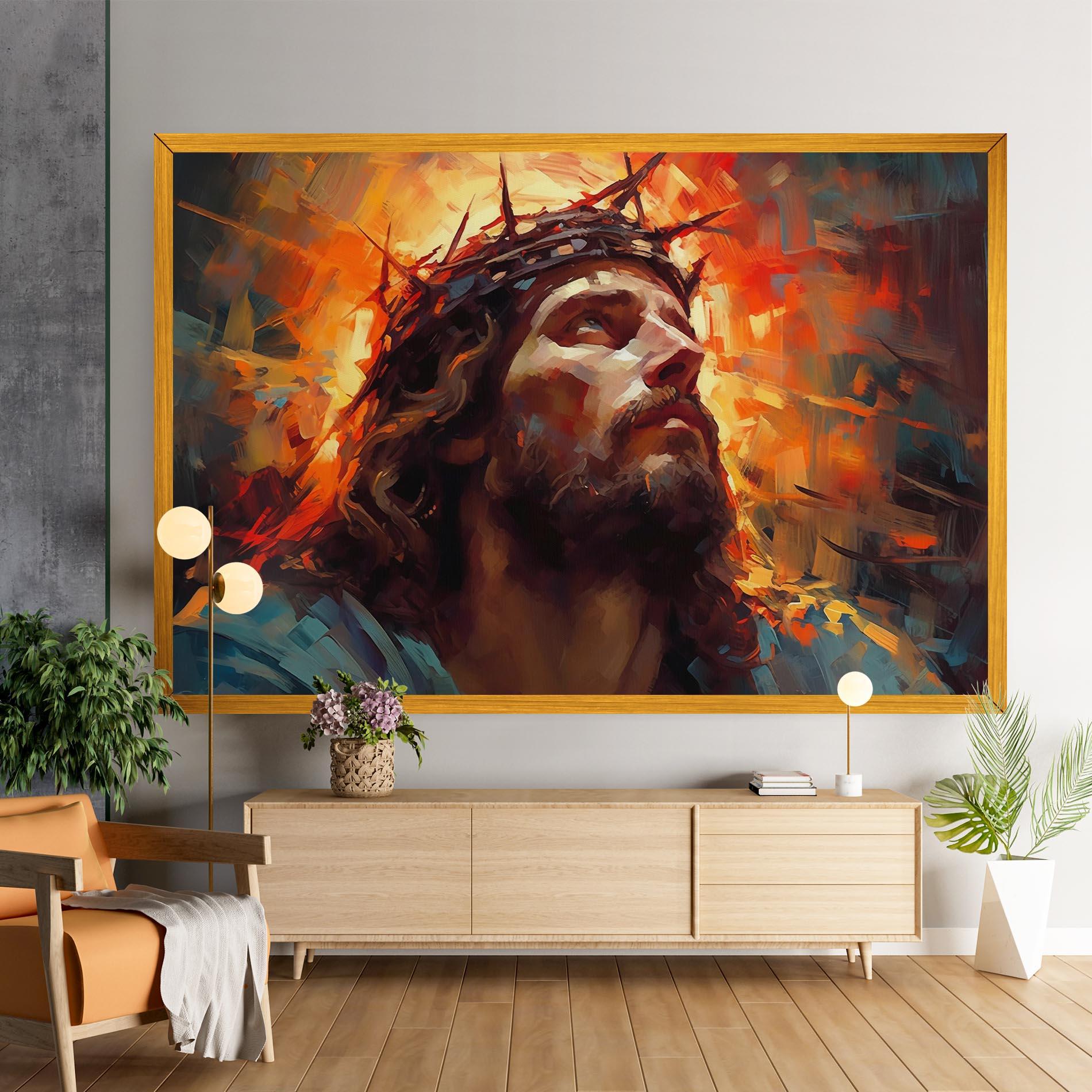 Leinwandbild Jesus Crown Light mockup 9