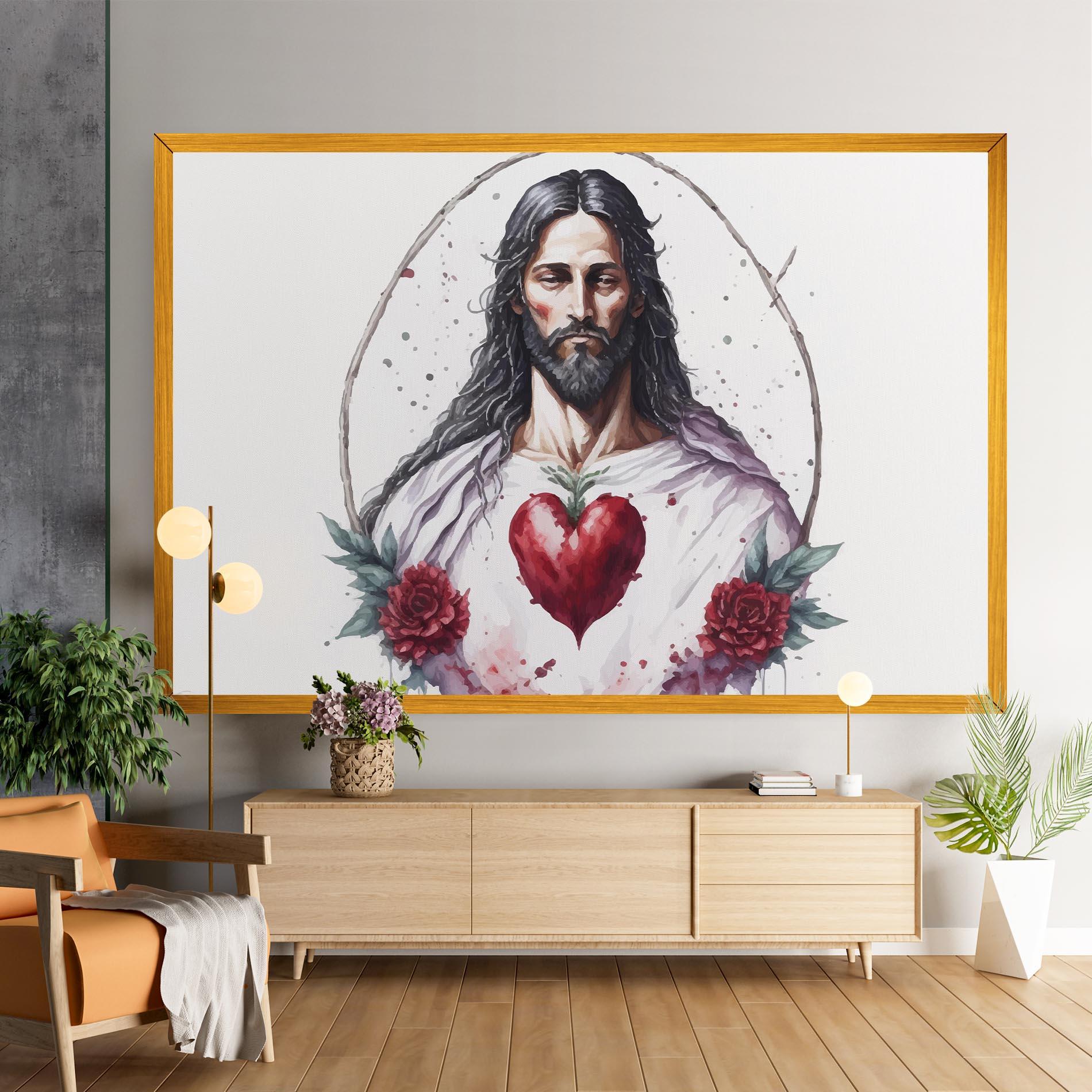Leinwandbild Jesus Heart mockup 9