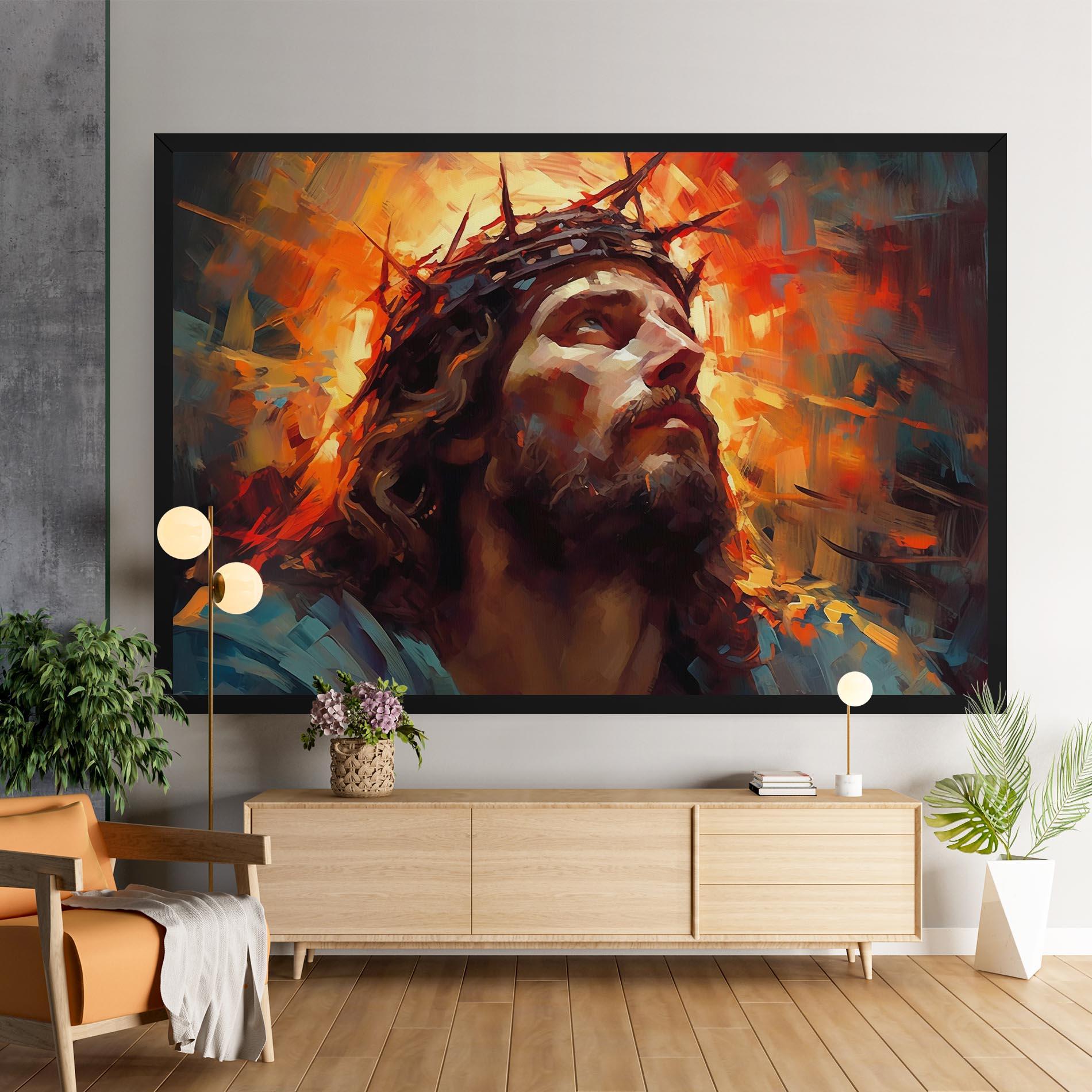 Leinwandbild Jesus Crown Light mockup 9