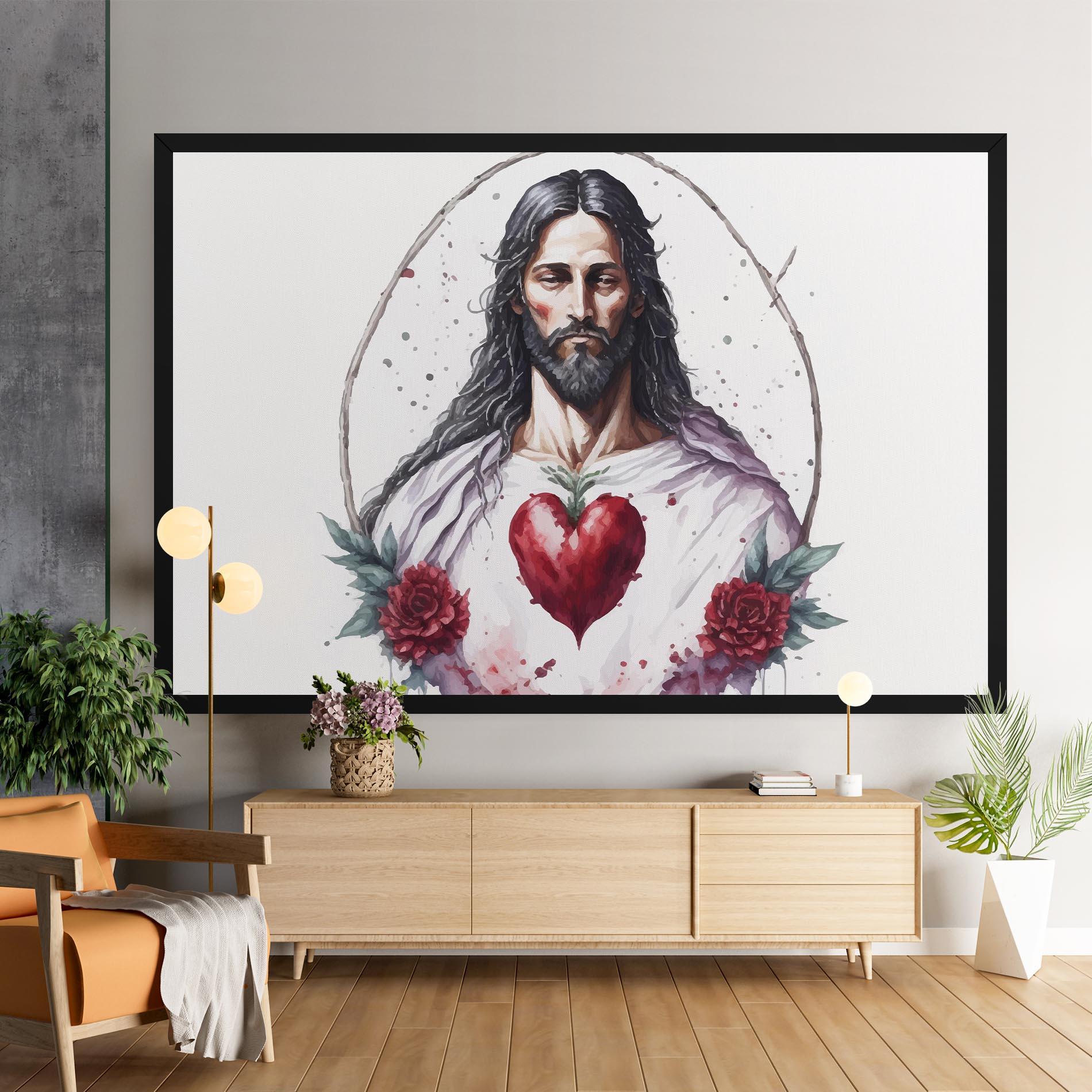Leinwandbild Jesus Heart mockup 9