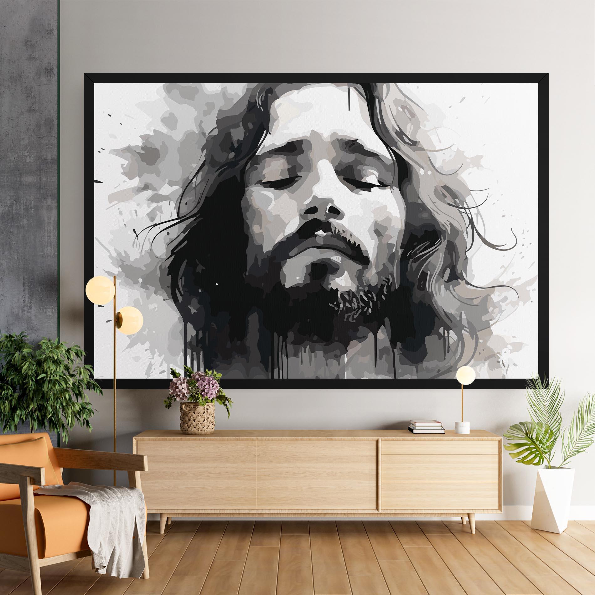 Leinwandbild Jesus Ink Art mockup 9