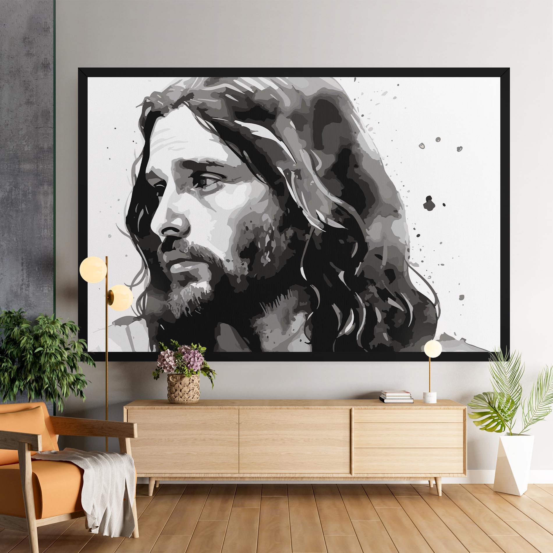 Leinwandbild Jesus Watercolor mockup 9