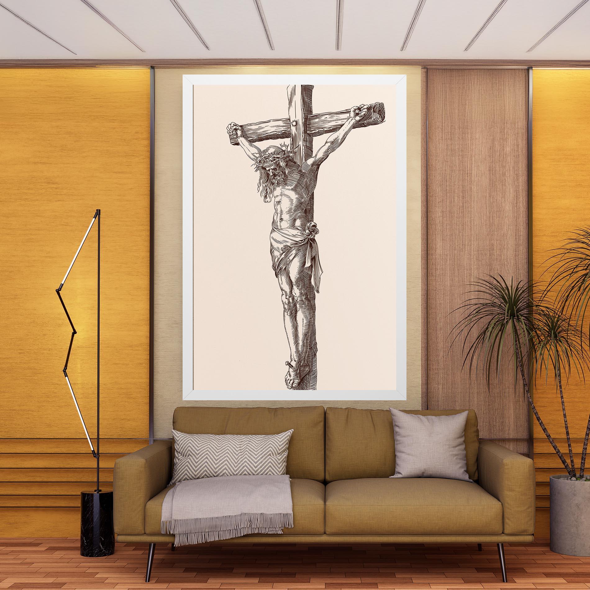 Leinwandbild Brown Cross Jesus mockup 9
