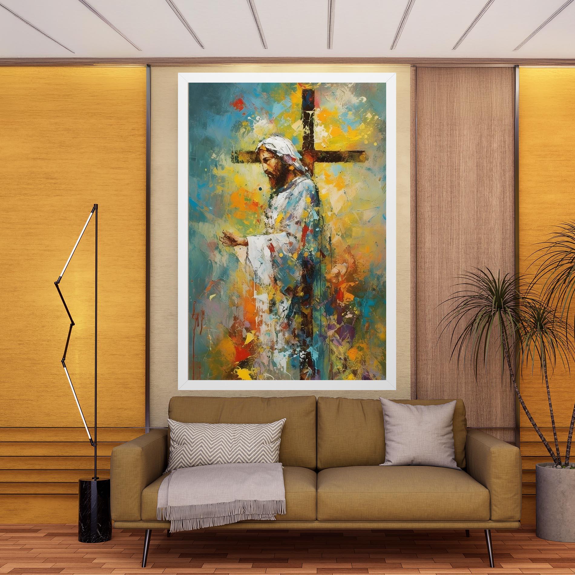 Leinwandbild Christ Art Painting mockup 9