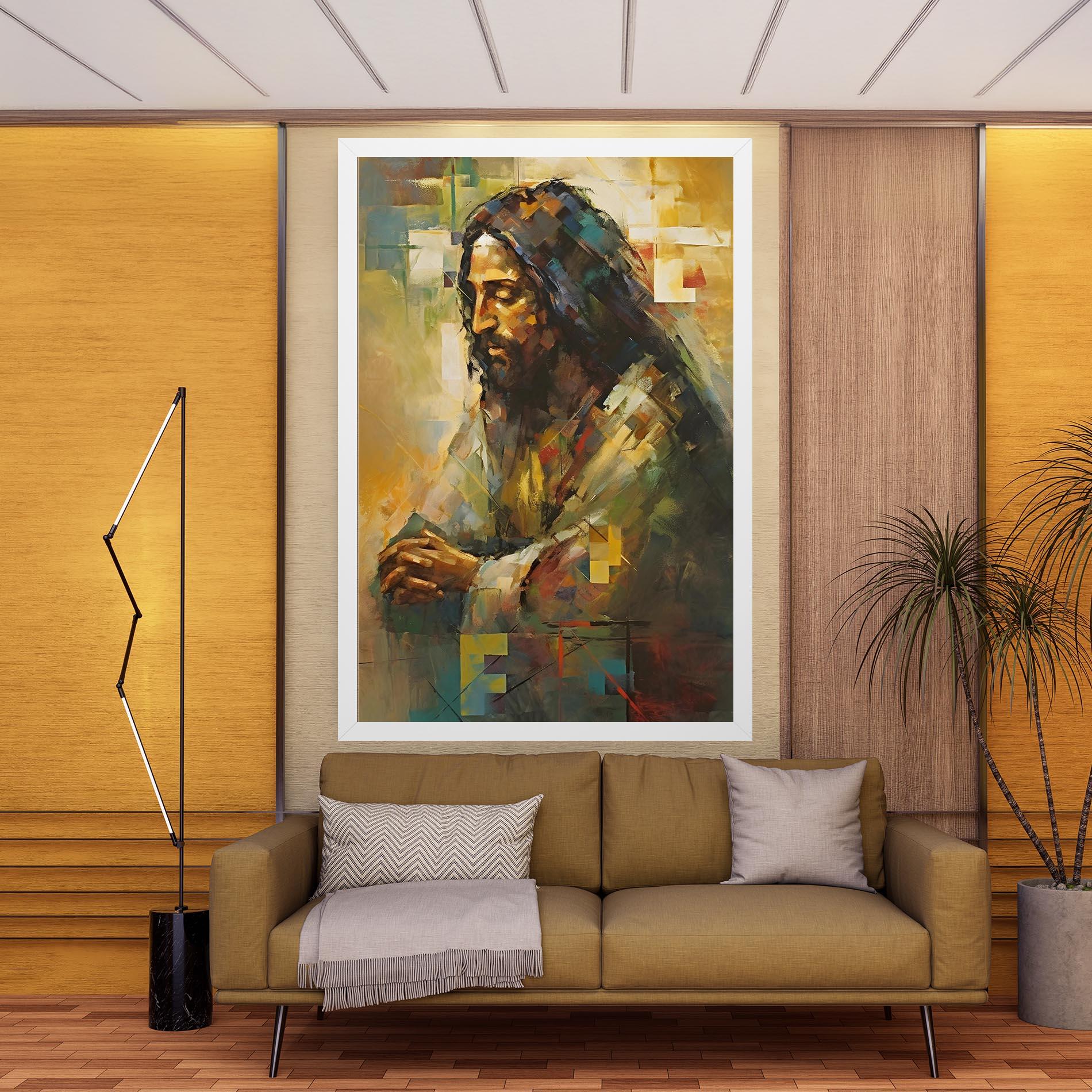 Leinwandbild Christ Painting Art mockup 9