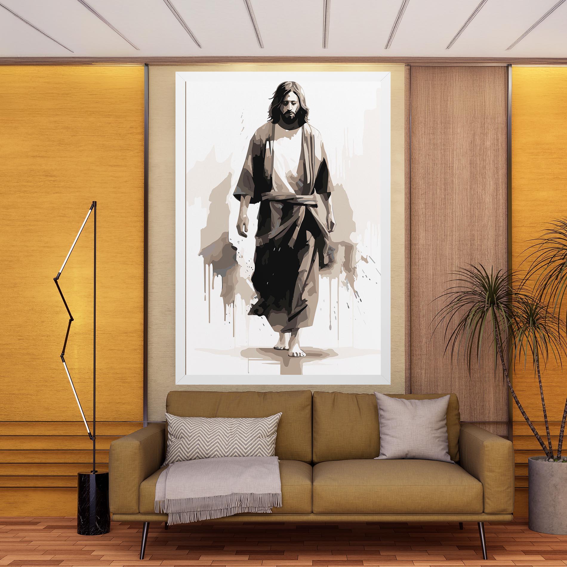 Leinwandbild Cream Art Jesus mockup 9