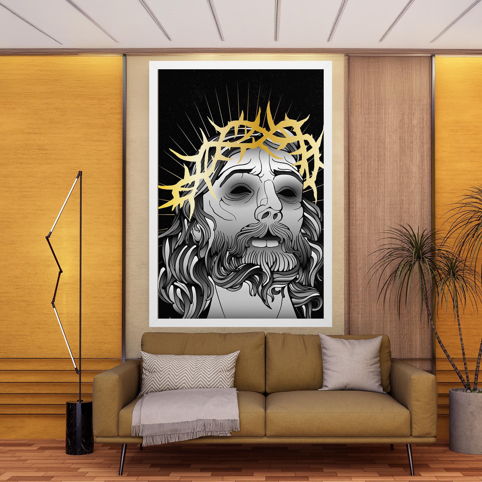 Leinwandbild Gold Christ mockup 9