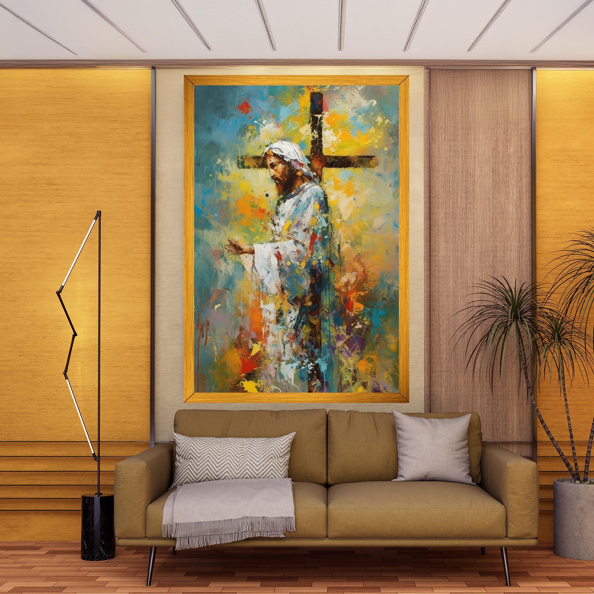 Leinwandbild Christ Art Painting mockup 9