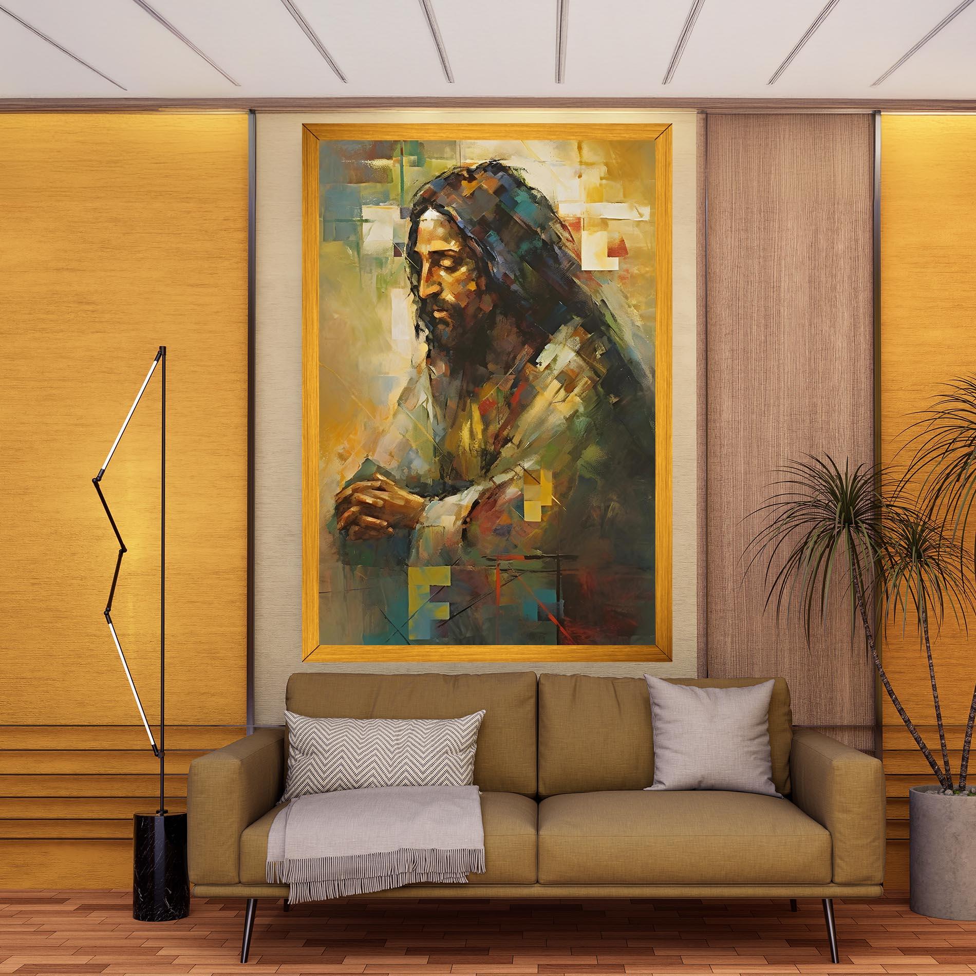 Leinwandbild Christ Painting Art mockup 9