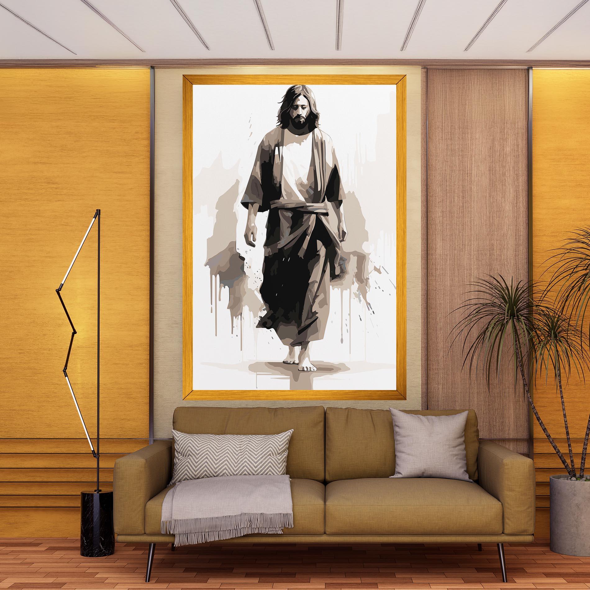 Leinwandbild Cream Art Jesus mockup 9