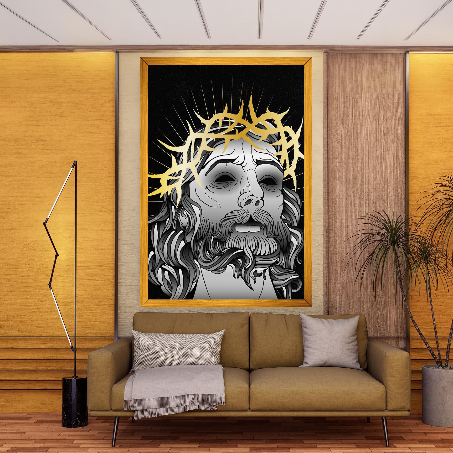 Leinwandbild Gold Christ mockup 9