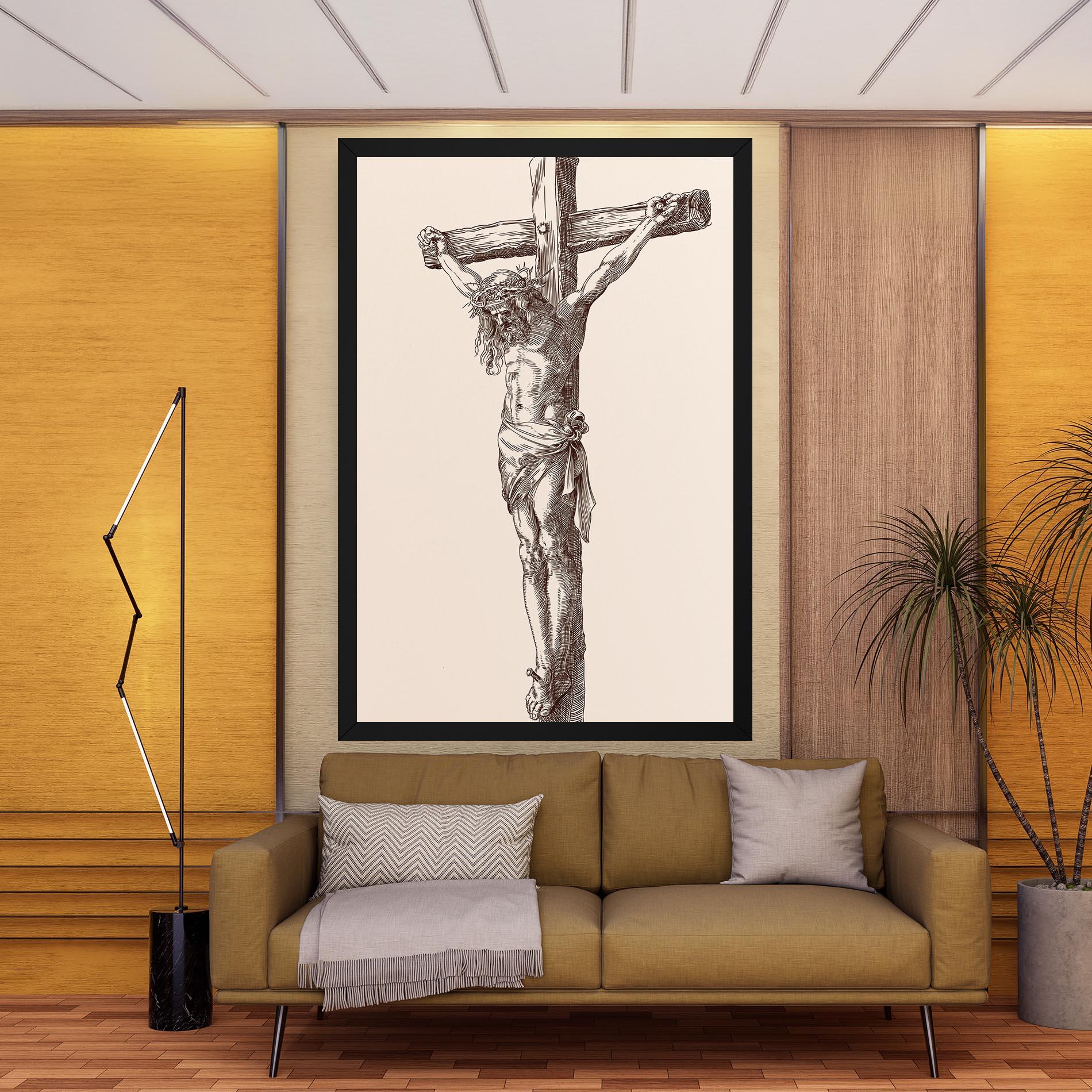 Leinwandbild Brown Cross Jesus mockup 9