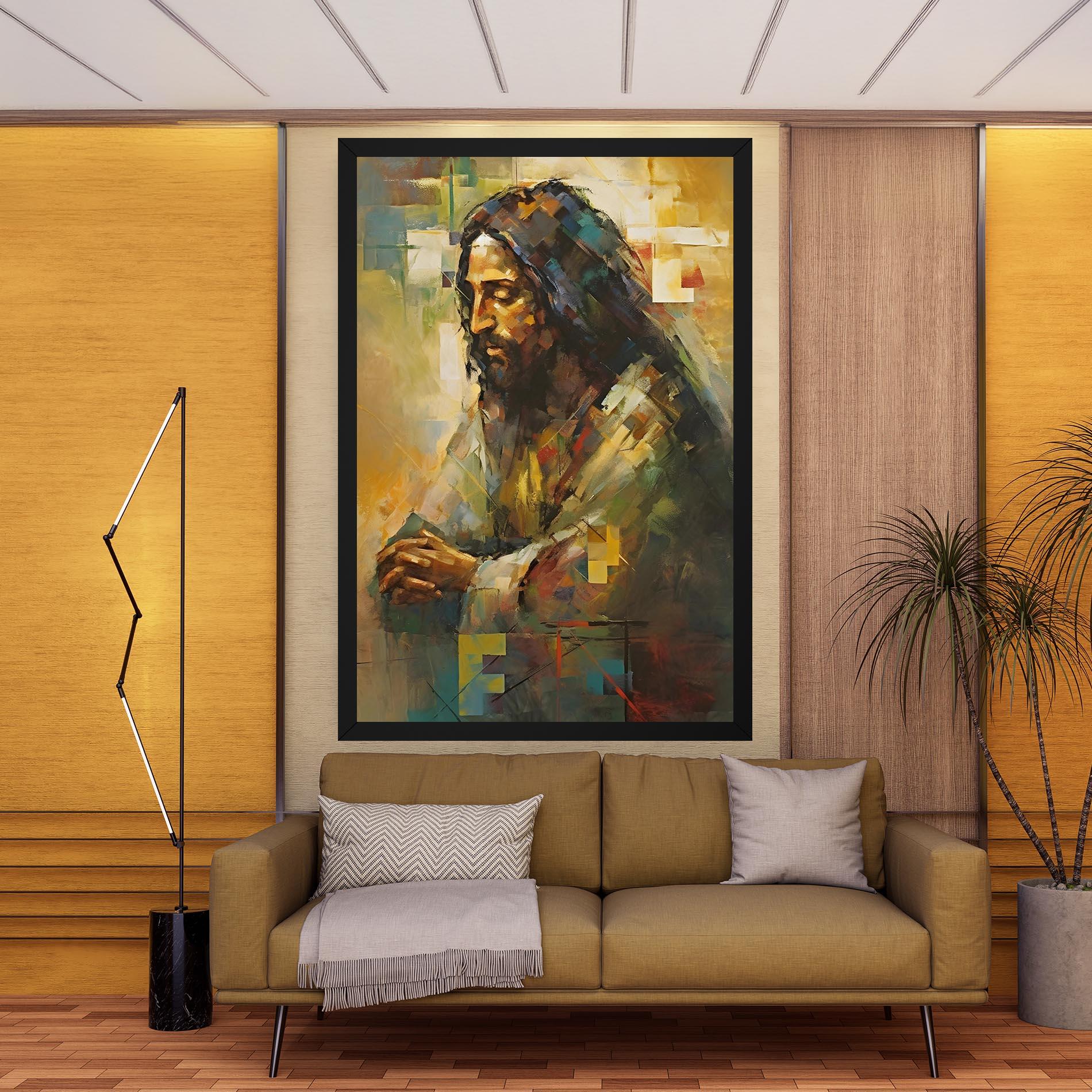 Leinwandbild Christ Painting Art mockup 9