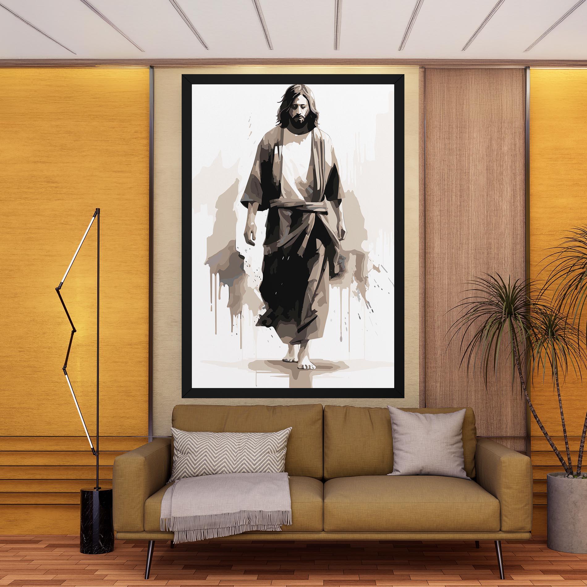 Leinwandbild Cream Art Jesus mockup 9