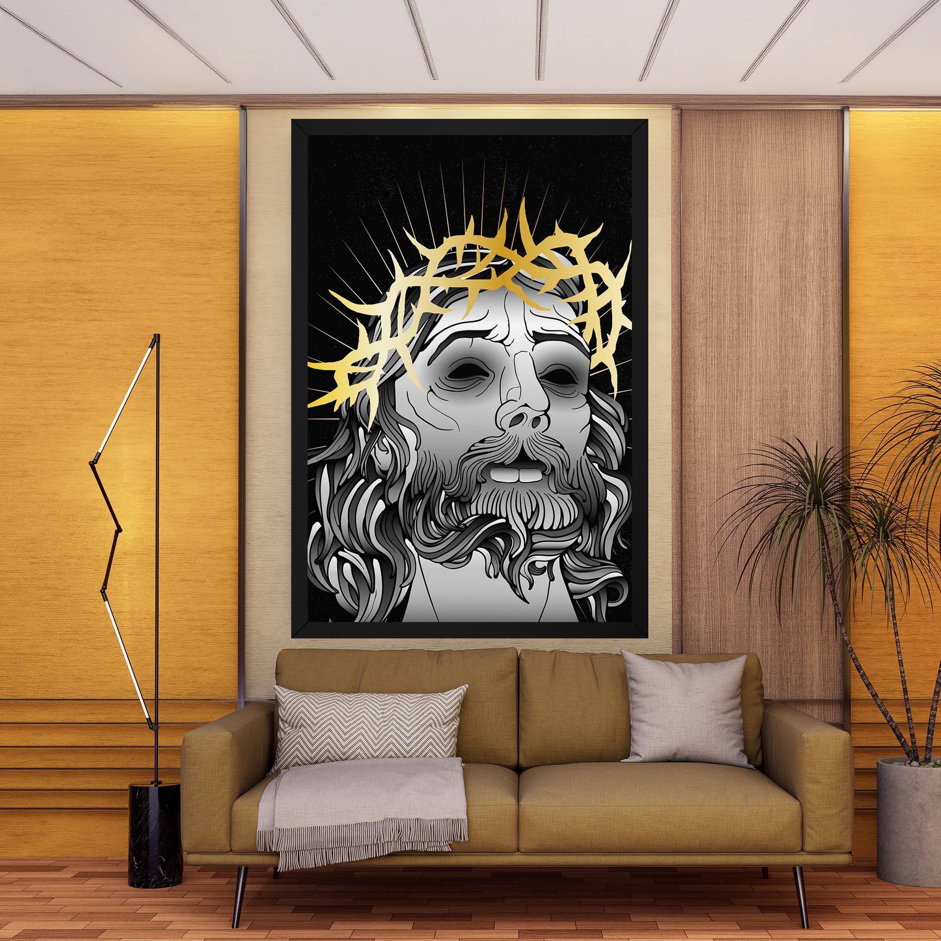 Leinwandbild Gold Christ mockup 9