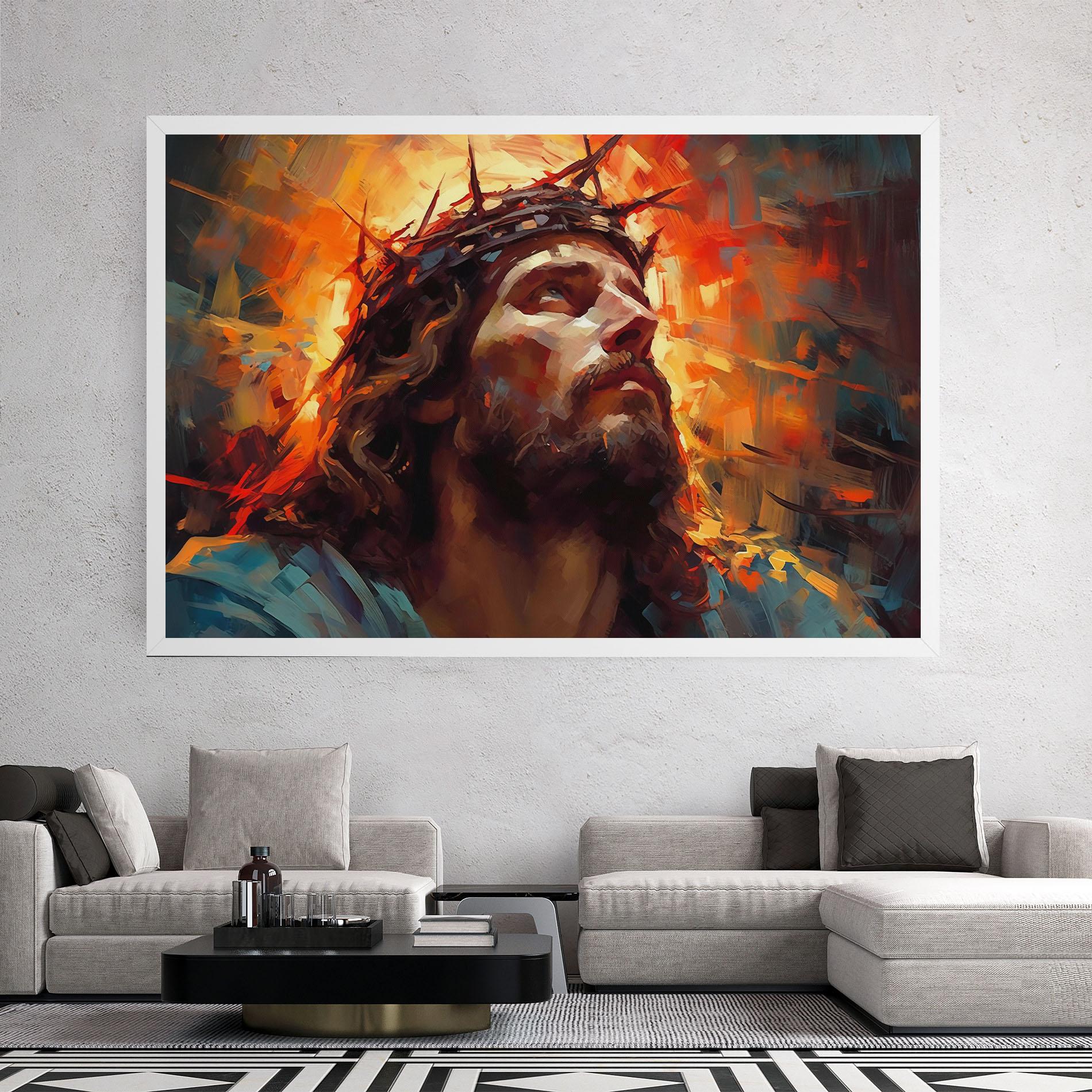 Leinwandbild Jesus Crown Light mockup 2
