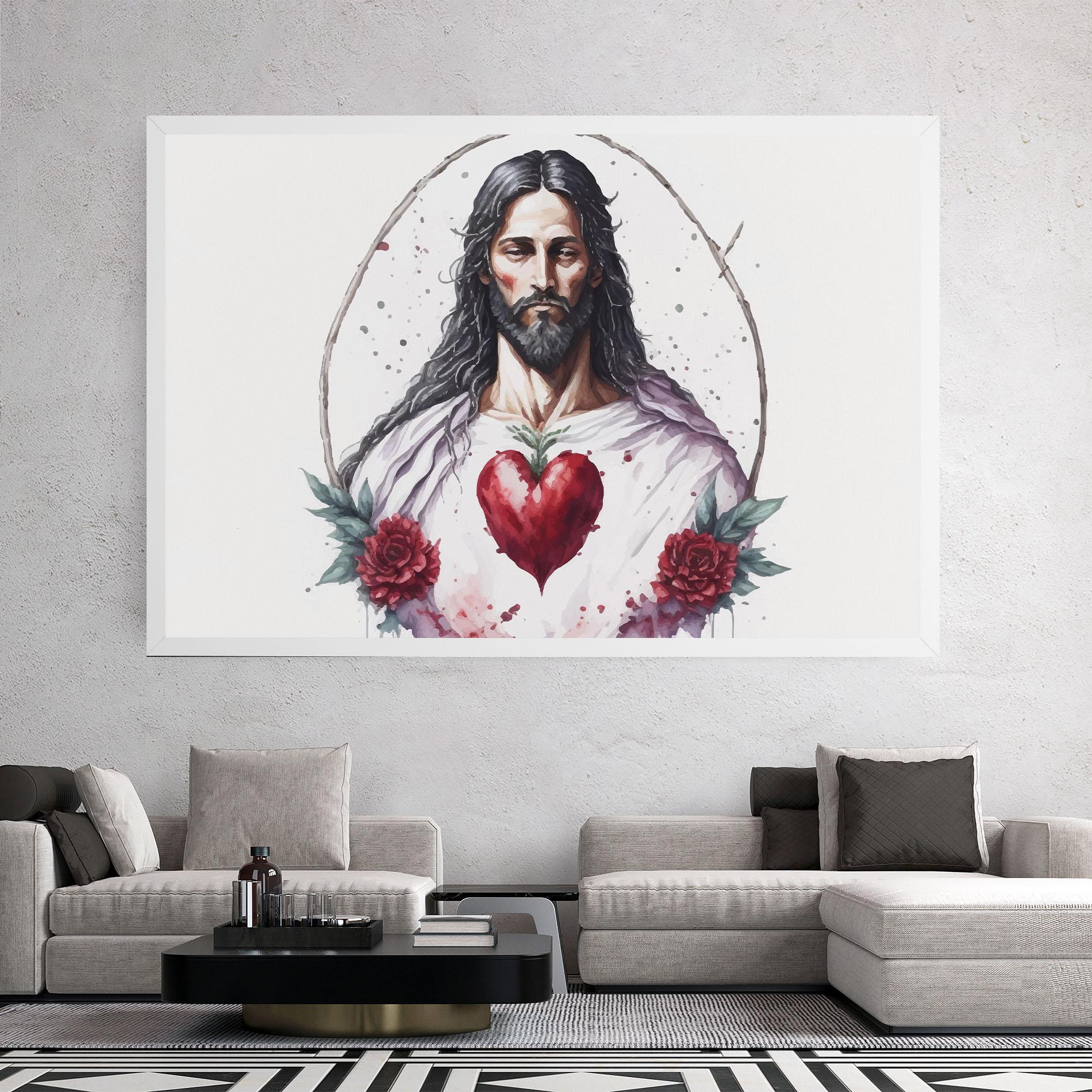 Leinwandbild Jesus Heart mockup 2