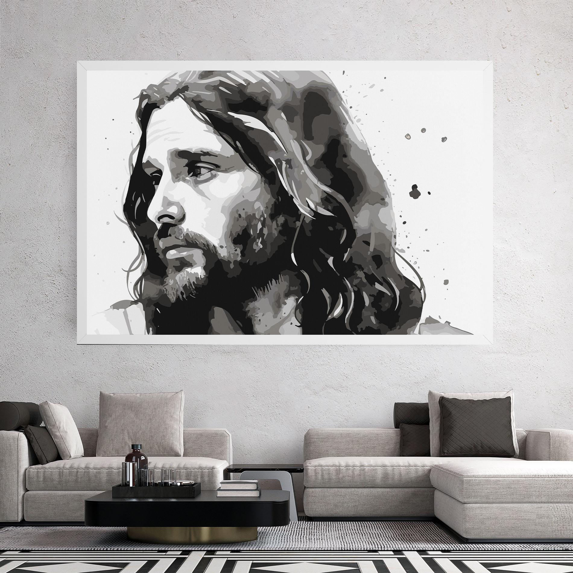 Leinwandbild Jesus Watercolor mockup 2
