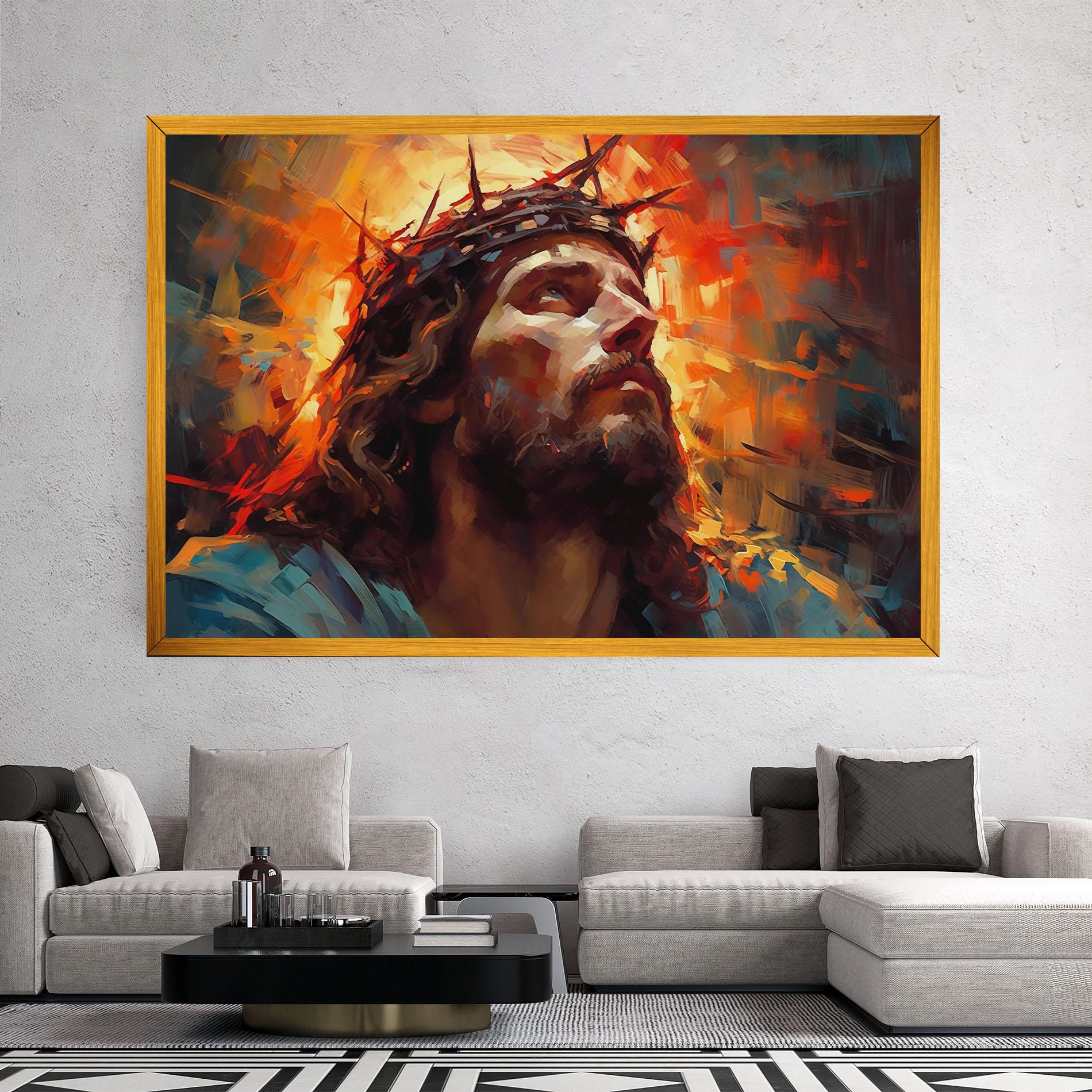 Leinwandbild Jesus Crown Light mockup 2