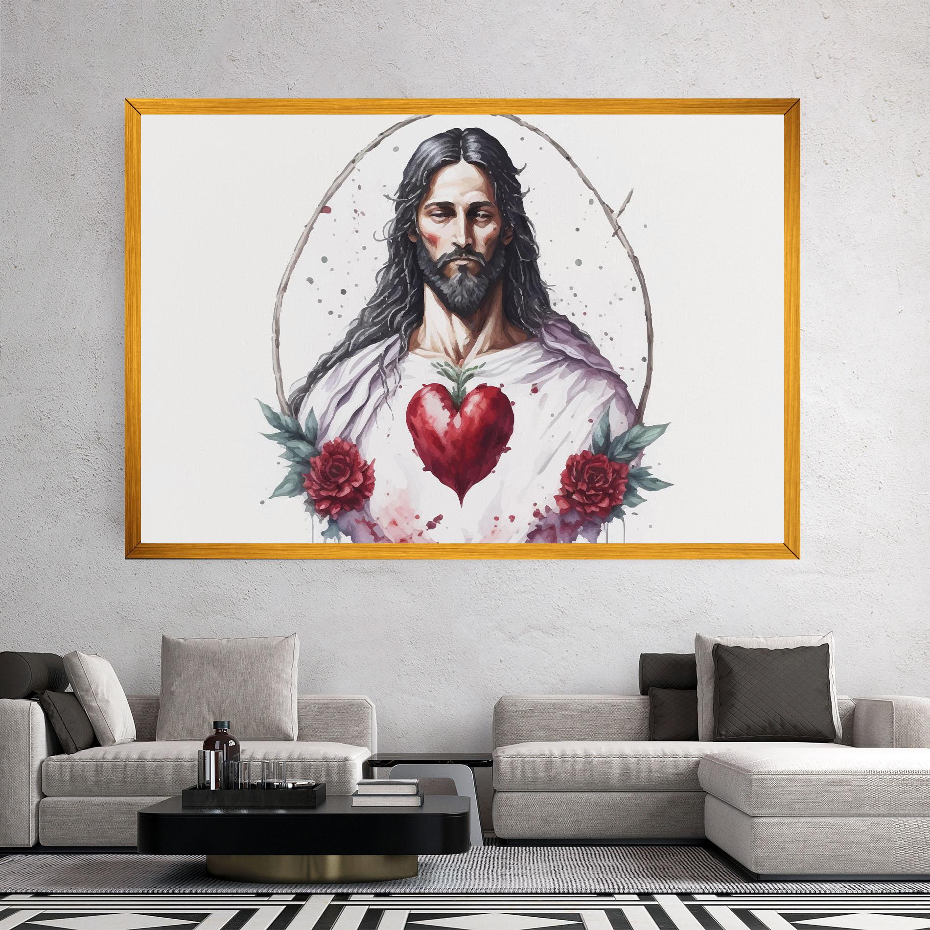 Leinwandbild Jesus Heart mockup 2