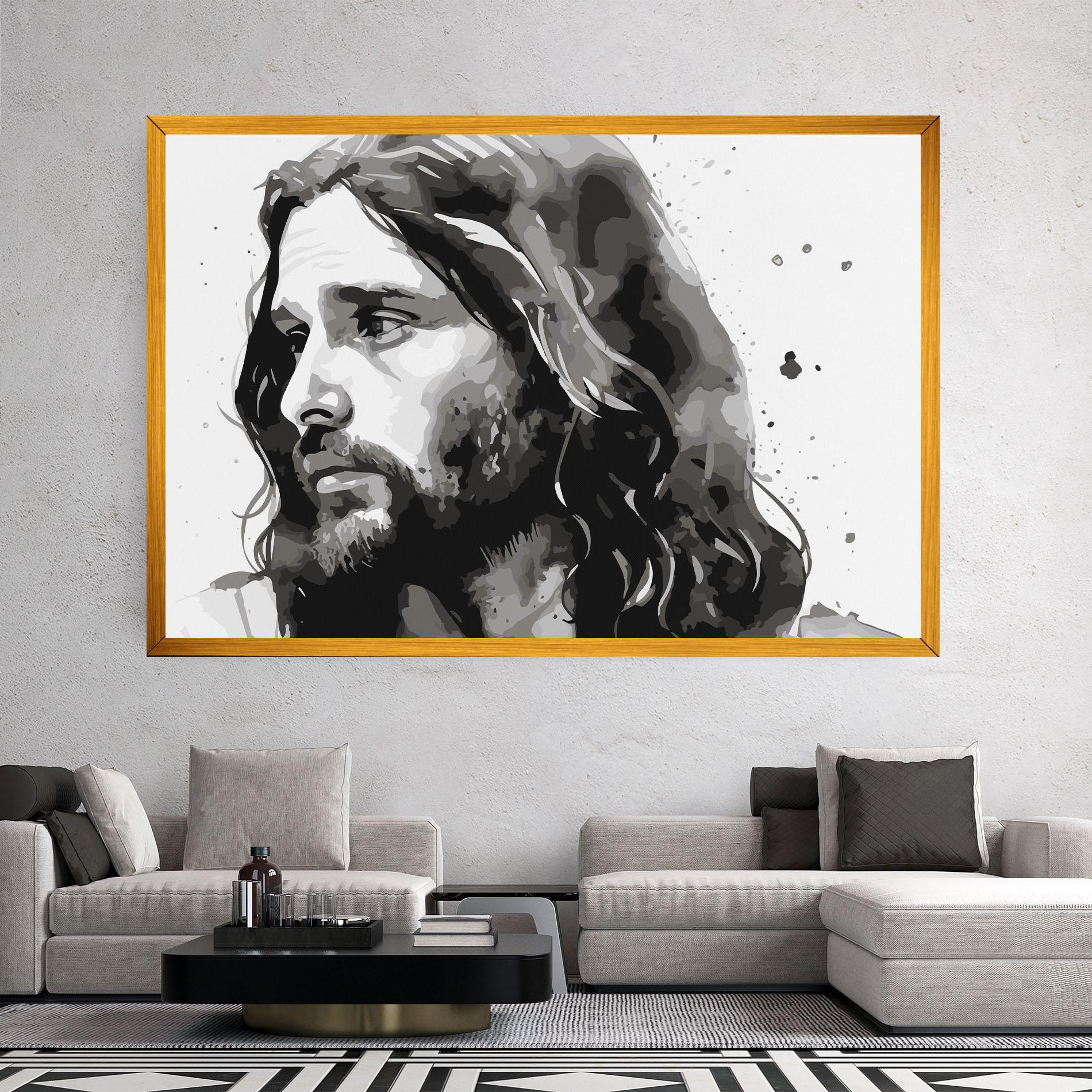 Leinwandbild Jesus Watercolor mockup 2