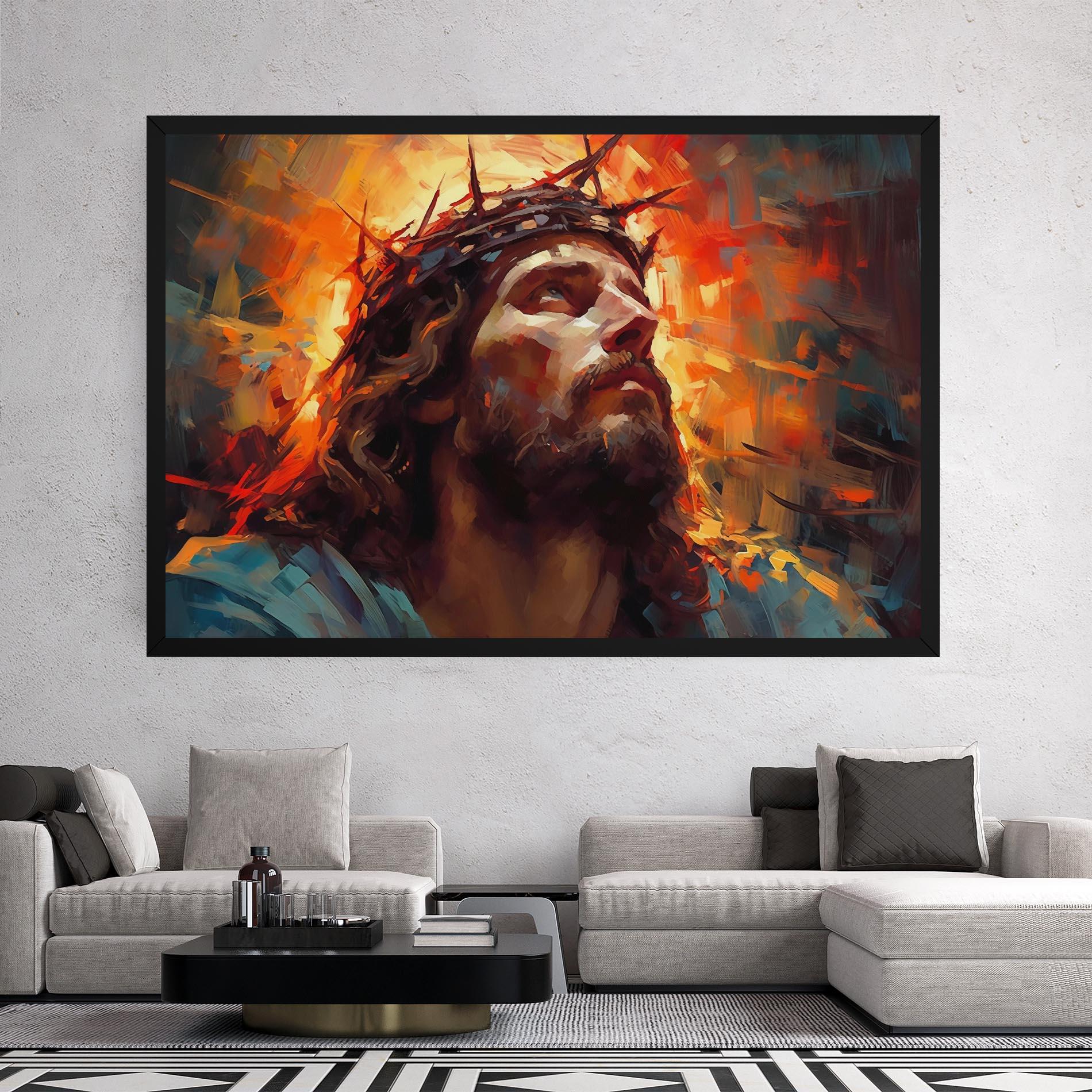 Leinwandbild Jesus Crown Light mockup 2
