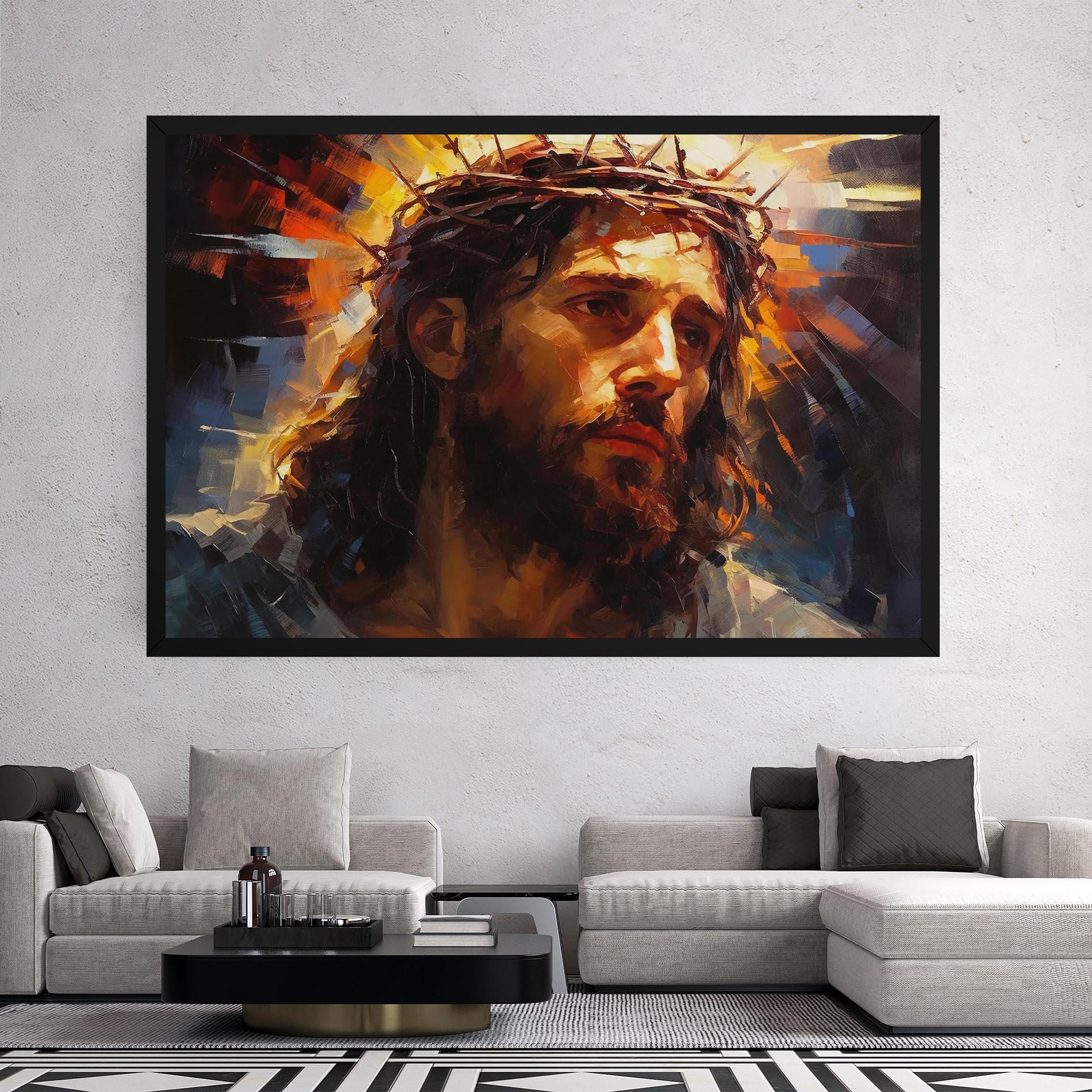 Leinwandbild Jesus Crown mockup 2