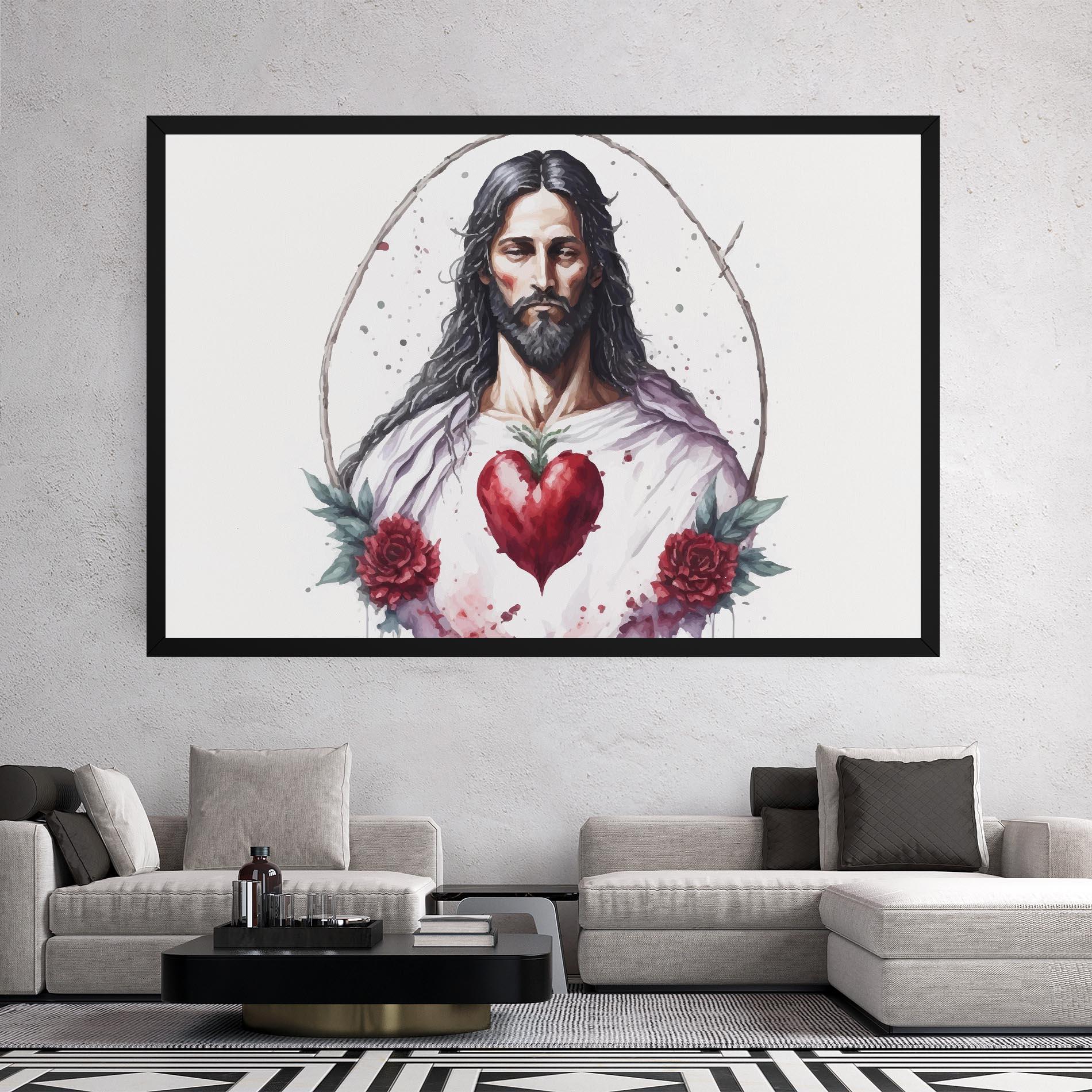 Leinwandbild Jesus Heart mockup 2