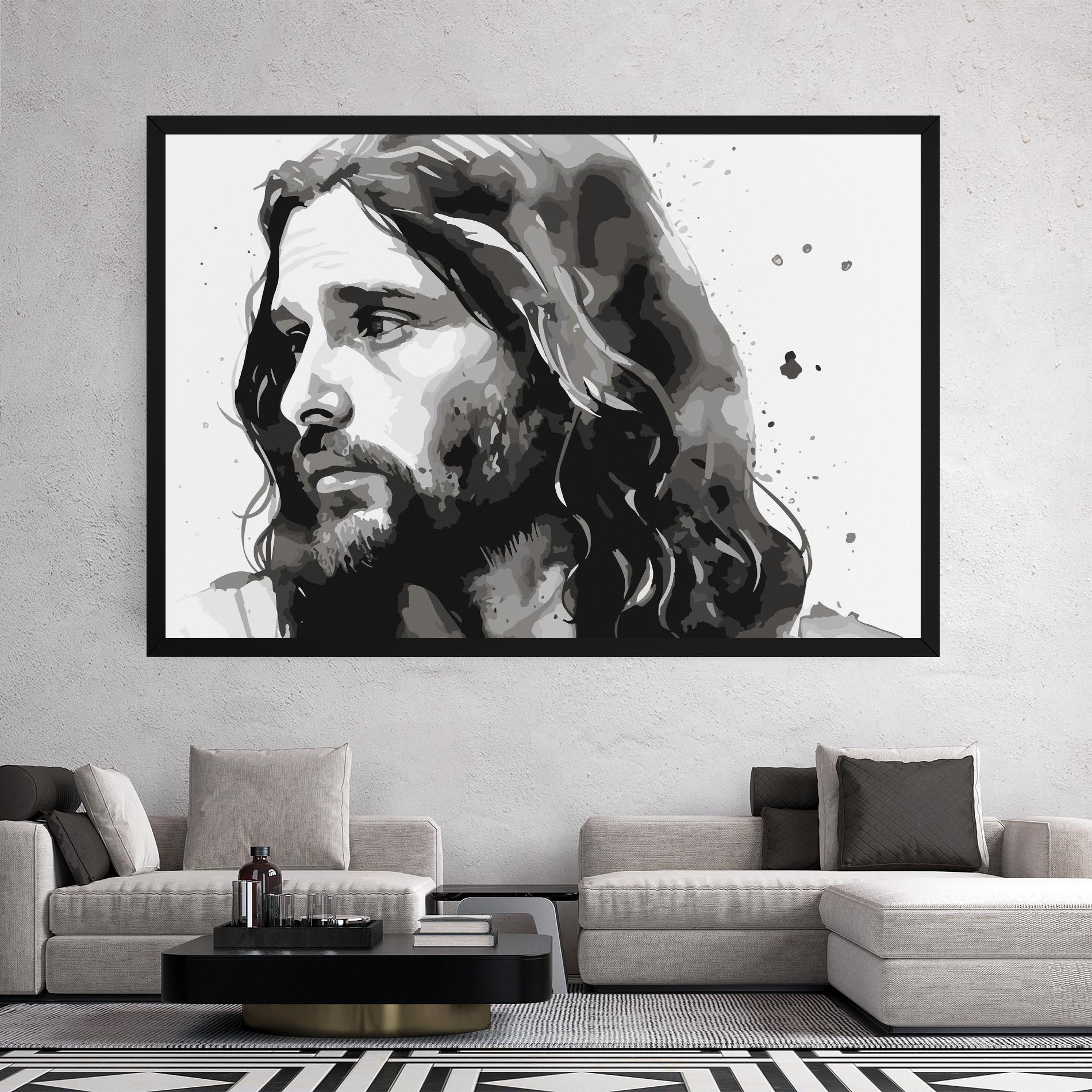 Leinwandbild Jesus Watercolor mockup 2