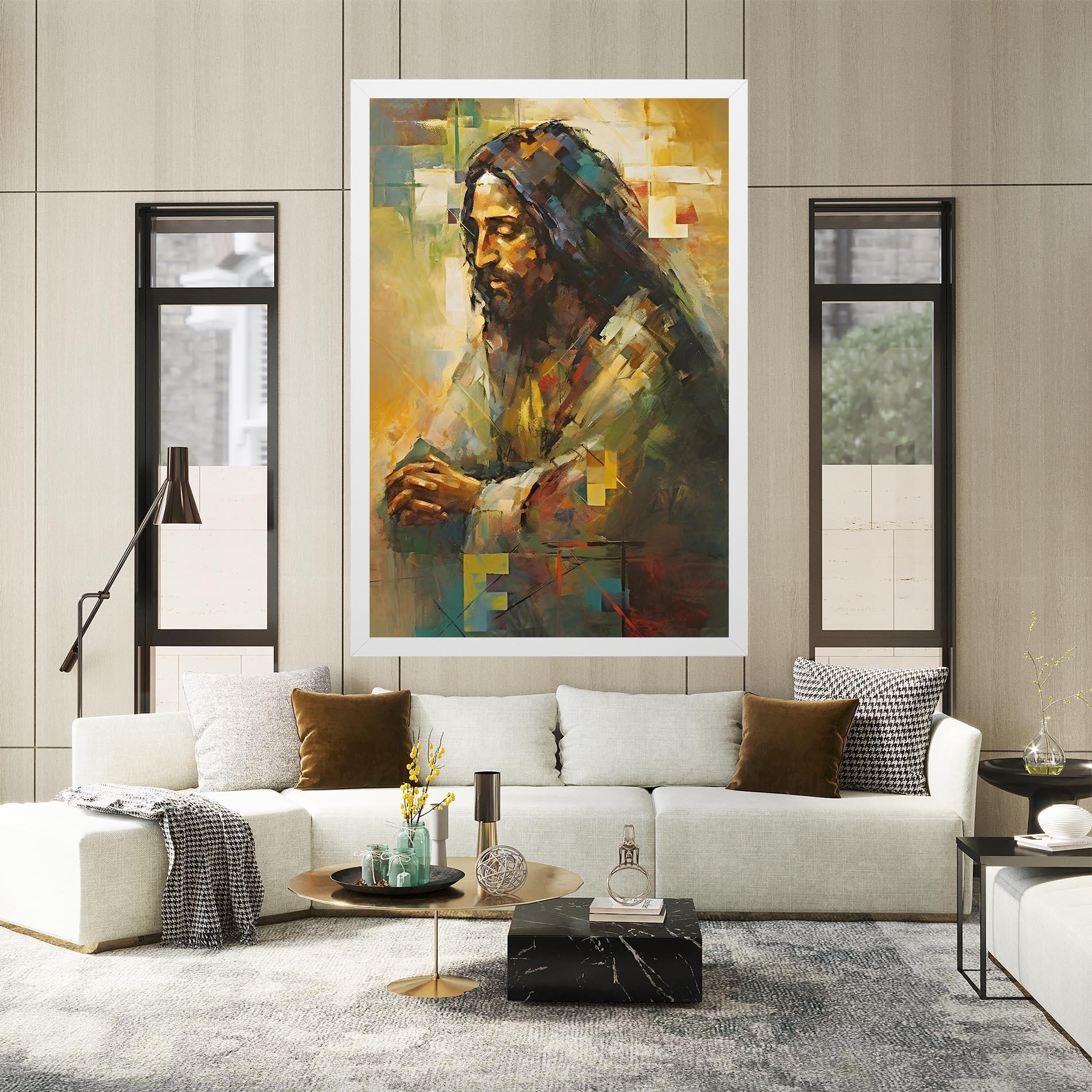 Leinwandbild Christ Painting Art mockup 2