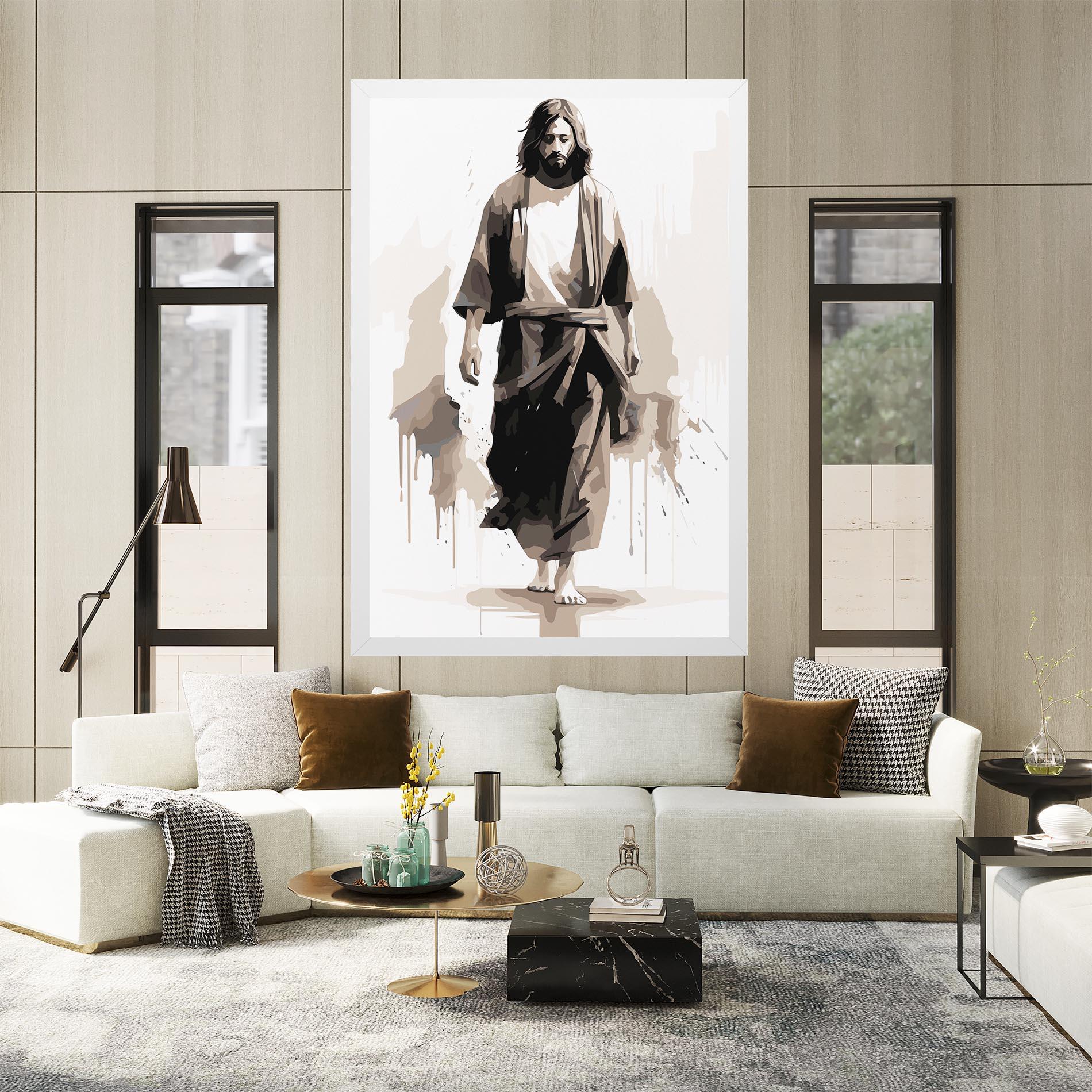 Leinwandbild Cream Art Jesus mockup 2